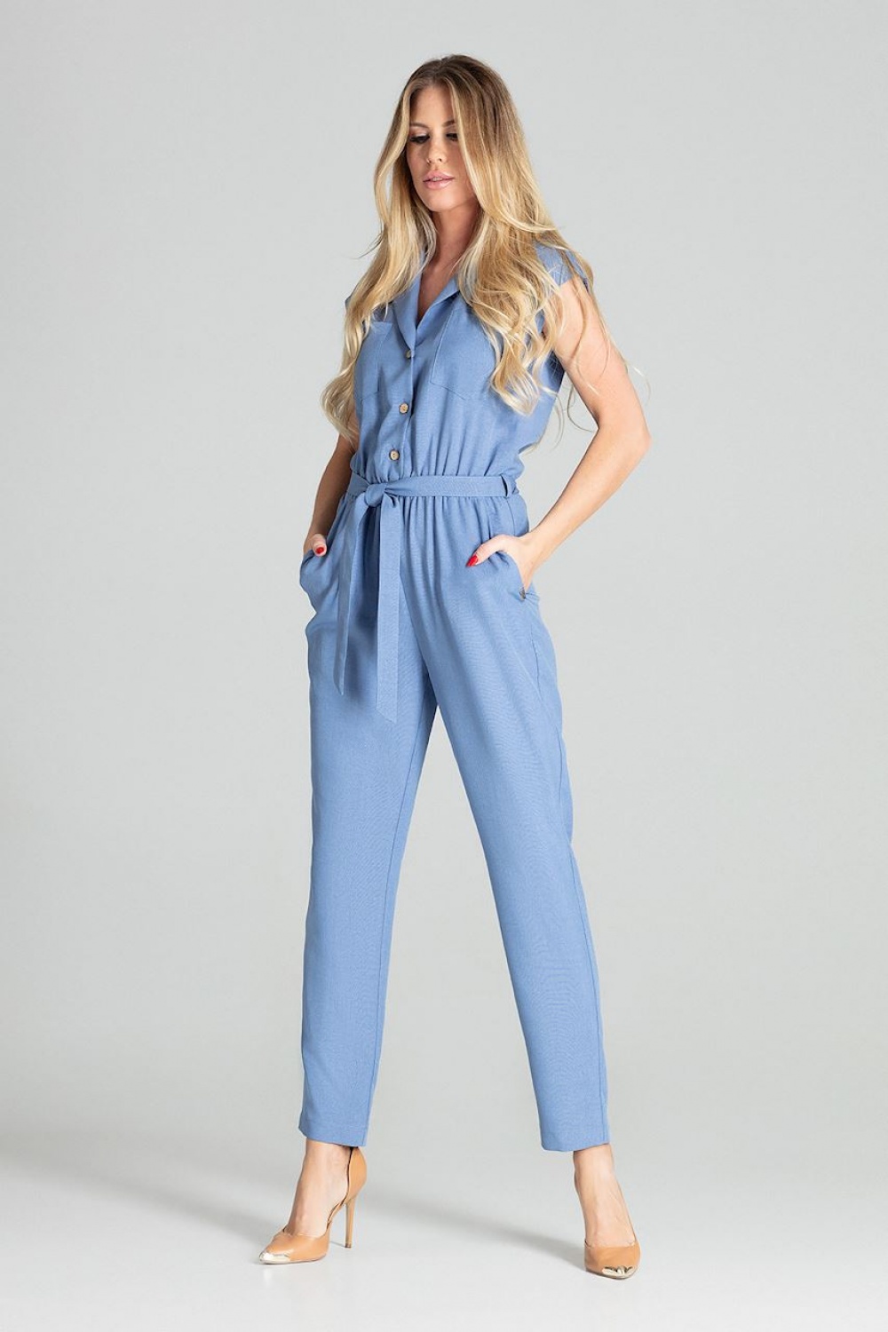 Kombinezon Damski Model M695 Blue - Figl141767 - Niebieski - obrazek 2
