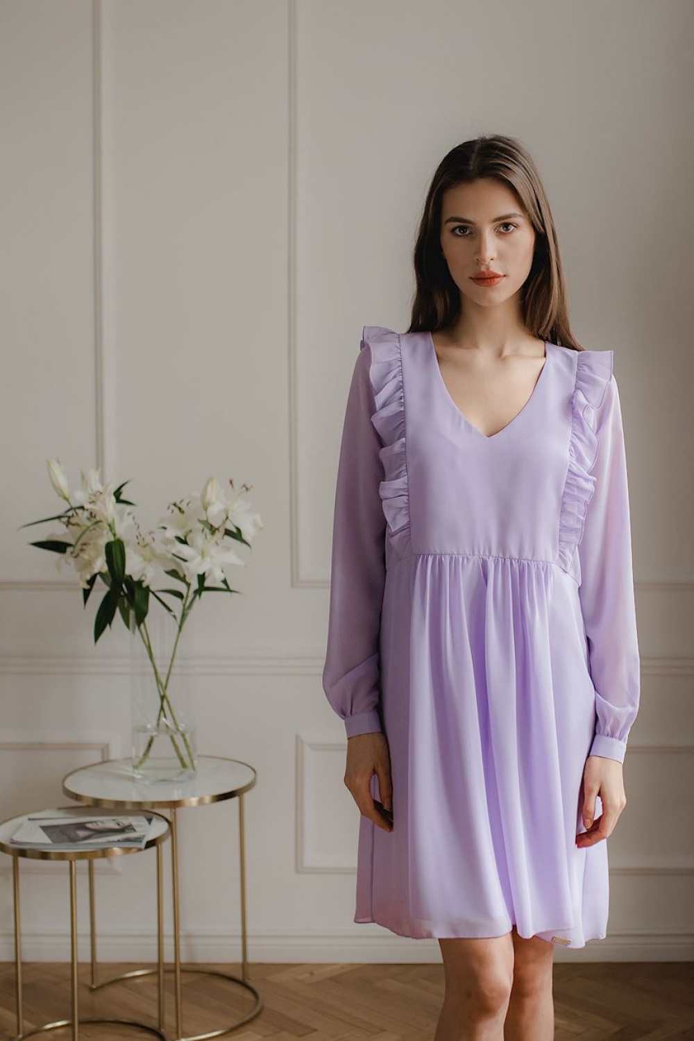 Sukienka Model L083 Violet - Lenitif143901 - Fioletowy