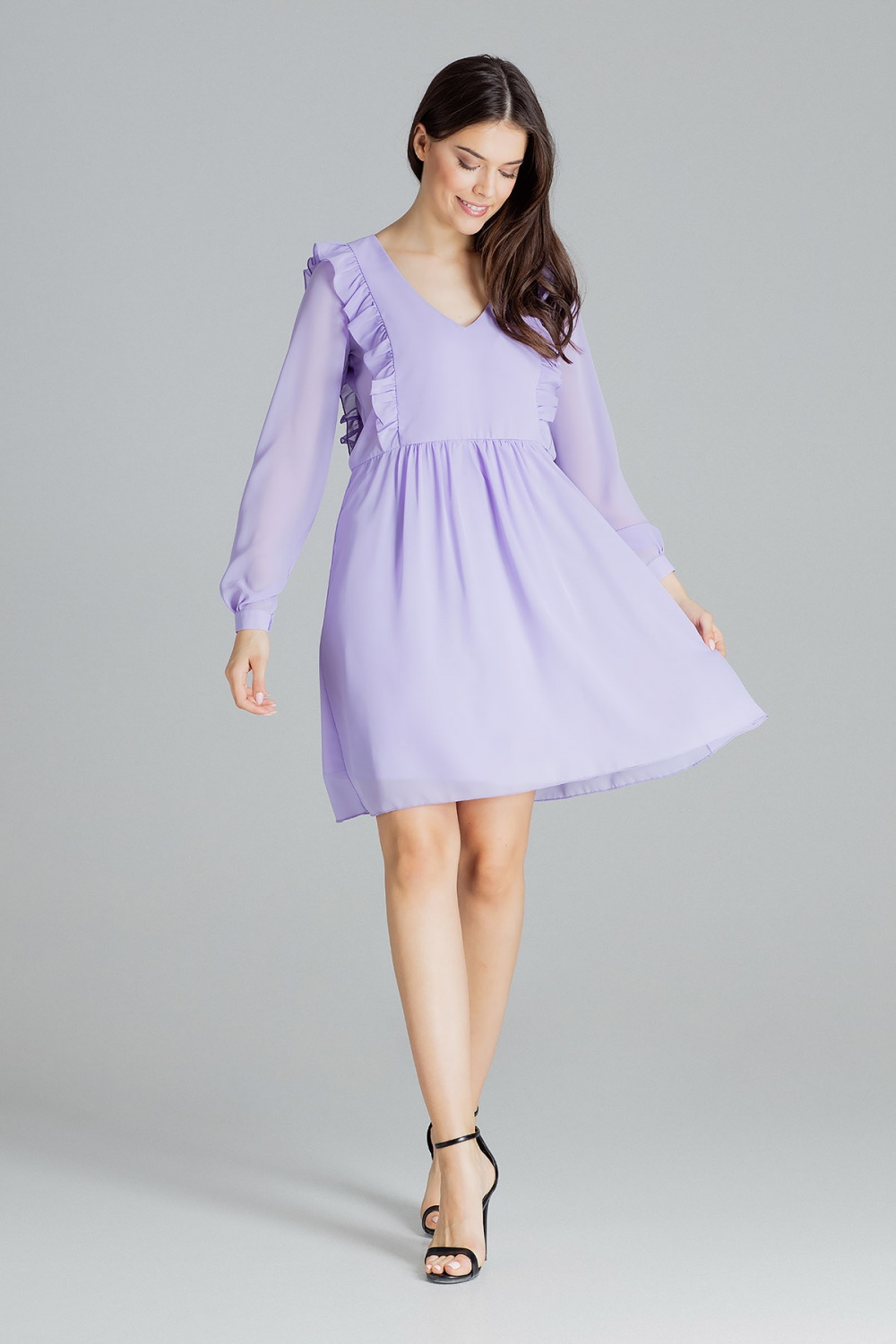 Sukienka Model L083 Violet - Lenitif143901 - Fioletowy - obrazek 3