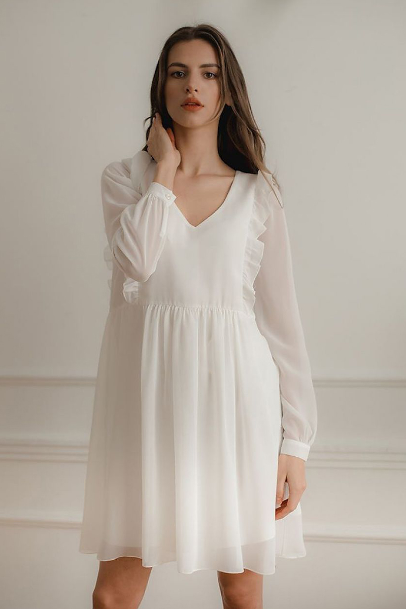 Sukienka Model L083 Ecru - Lenitif143899 - Beżowy - obrazek 4