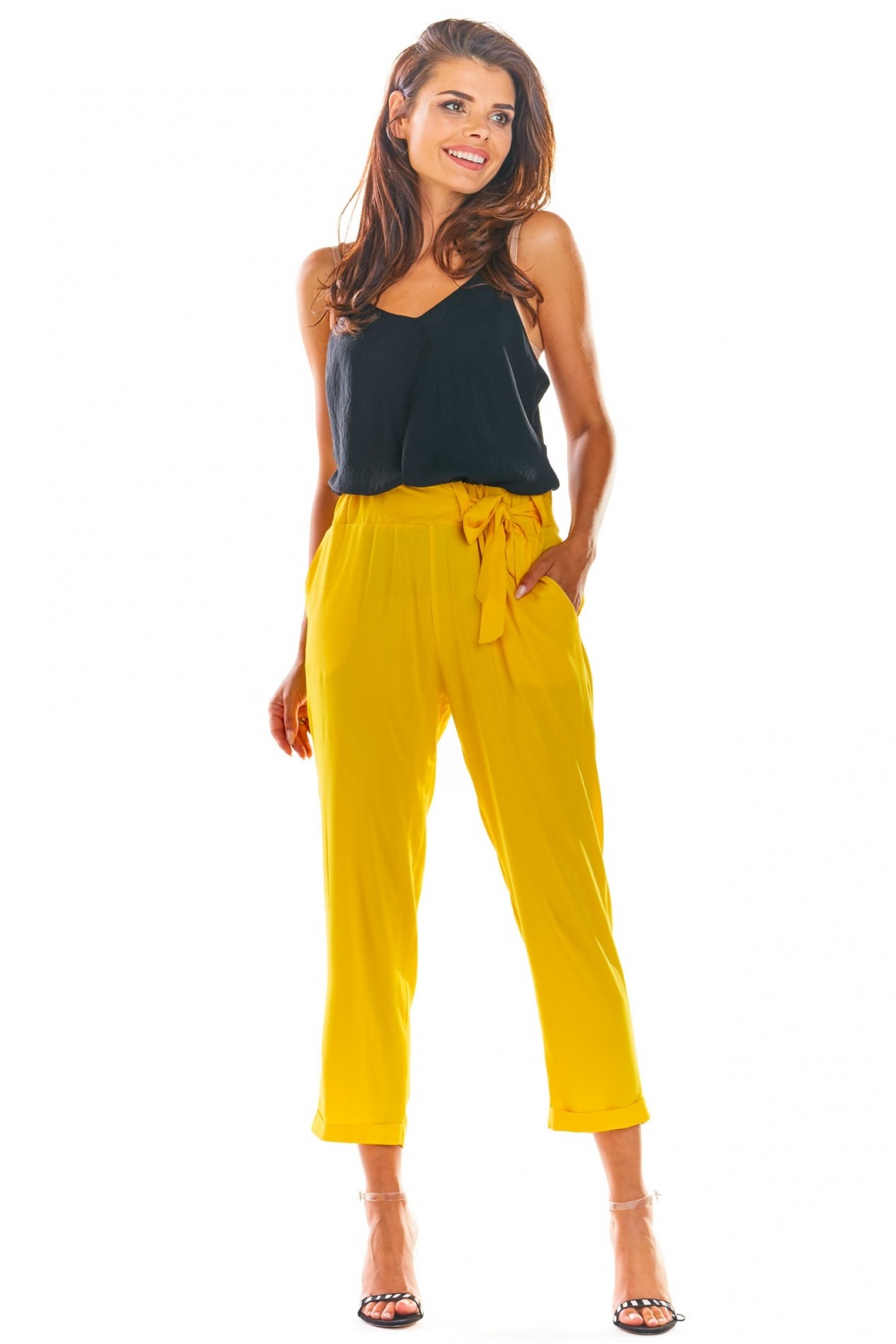 Spodnie Damskie Model A303 Yellow - awama144657 - Żółty