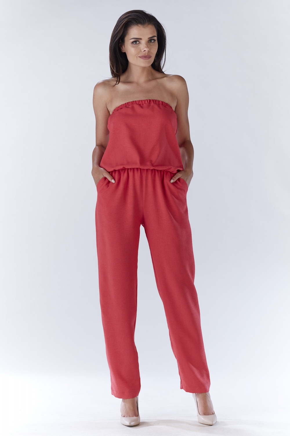 Kombinezon Damski Model A182 Pink - awama144699 - Różowy