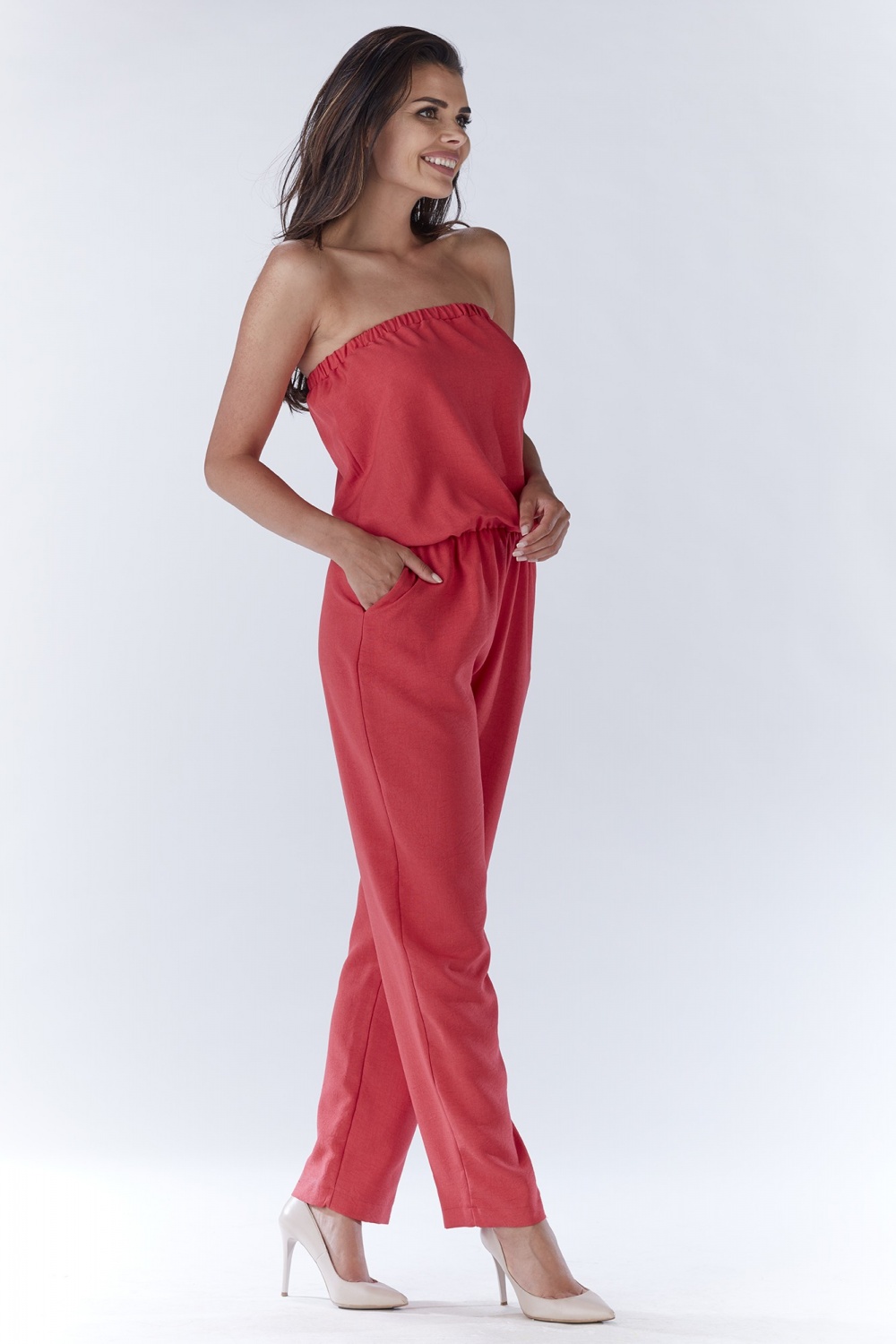 Kombinezon Damski Model A182 Pink - awama144699 - Różowy - obrazek 2
