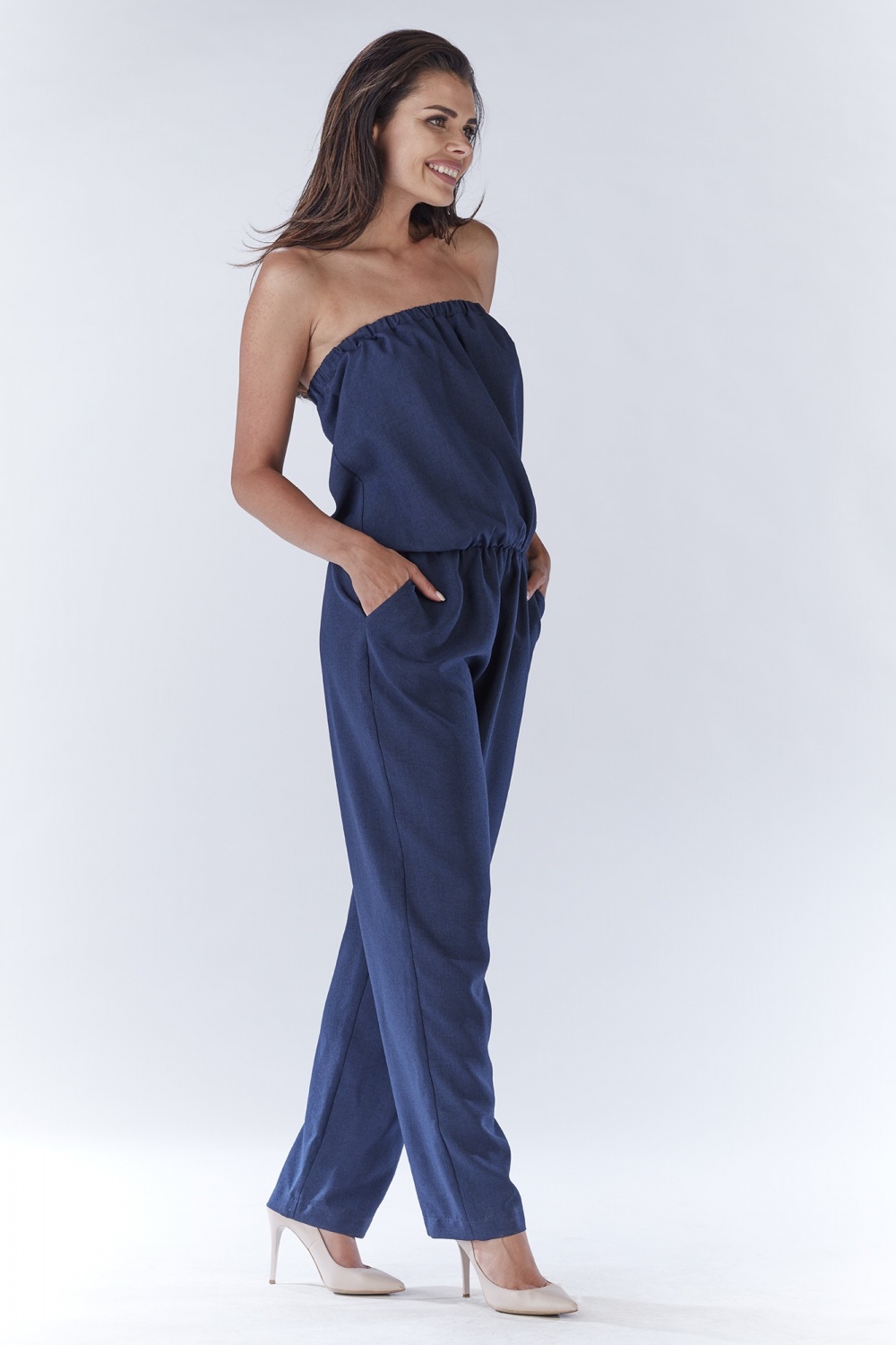 Kombinezon Damski Model A182 Navy - awama144701 - Granatowy - obrazek 2