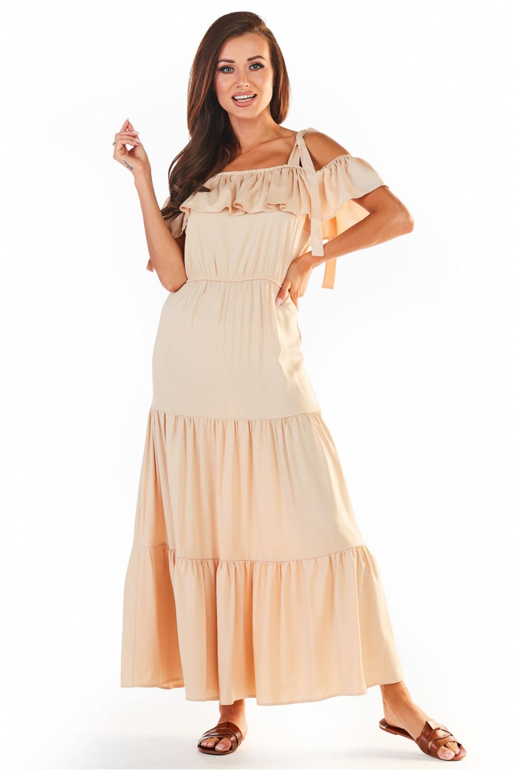 Sukienka Model A358 Beige - awama146432 - Beżowy