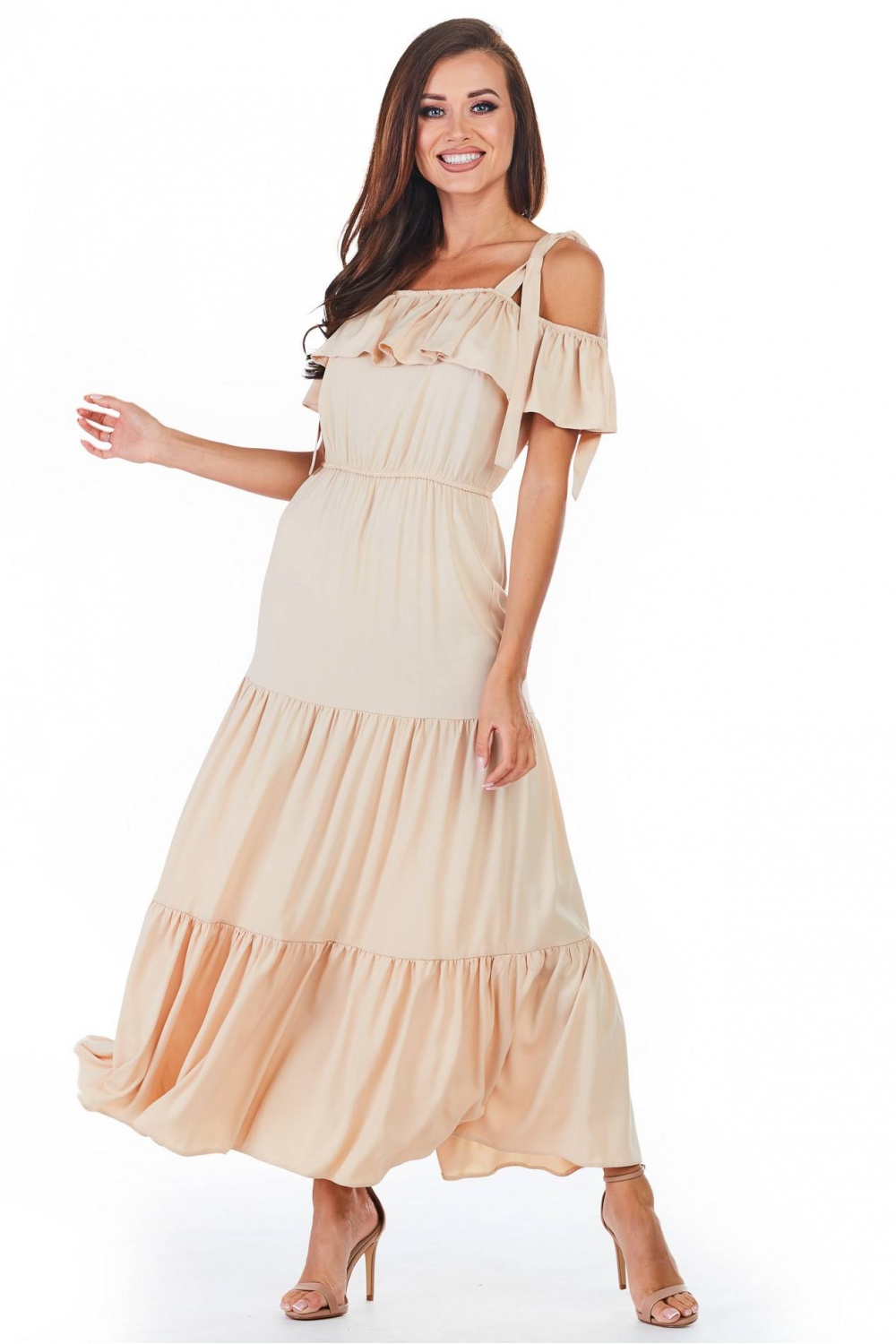 Sukienka Model A358 Beige - awama146432 - Beżowy - obrazek 2