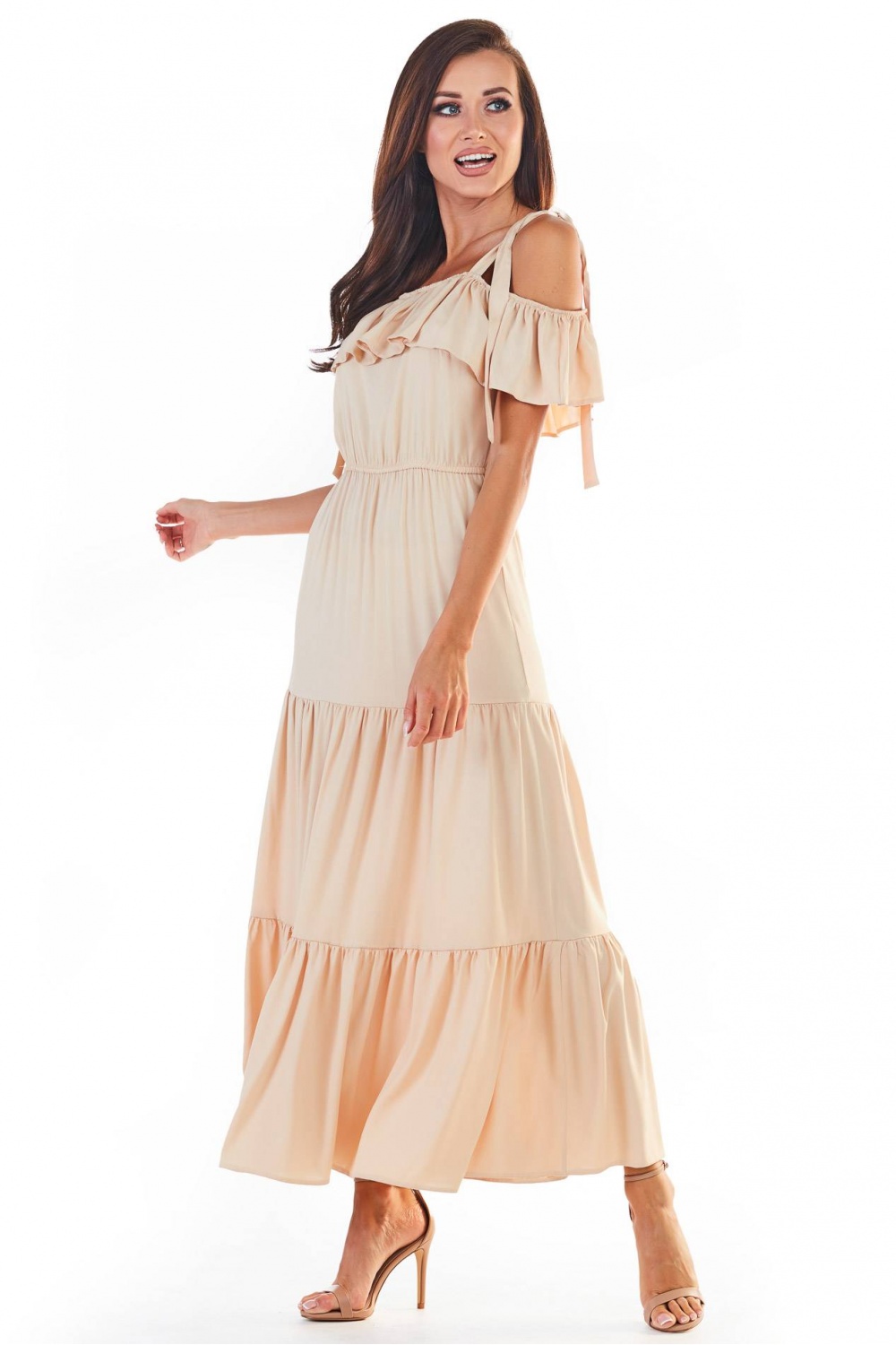 Sukienka Model A358 Beige - awama146432 - Beżowy - obrazek 3