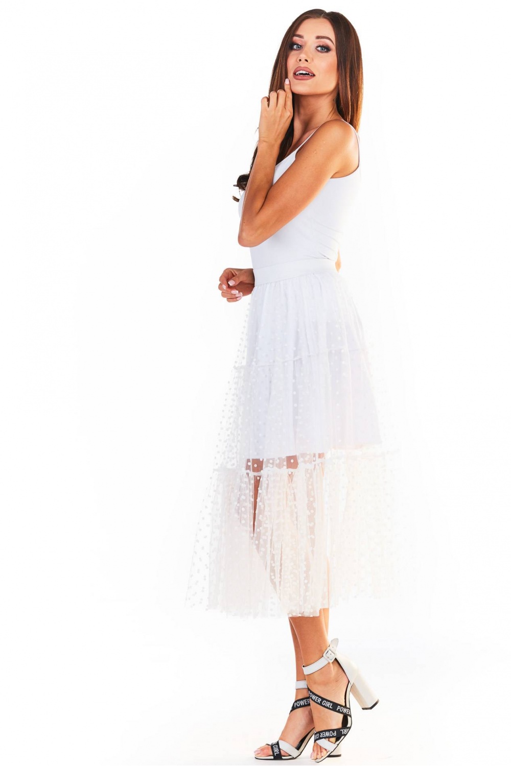 Spódnica Model A354 White - awama146441 - Biały - obrazek 4