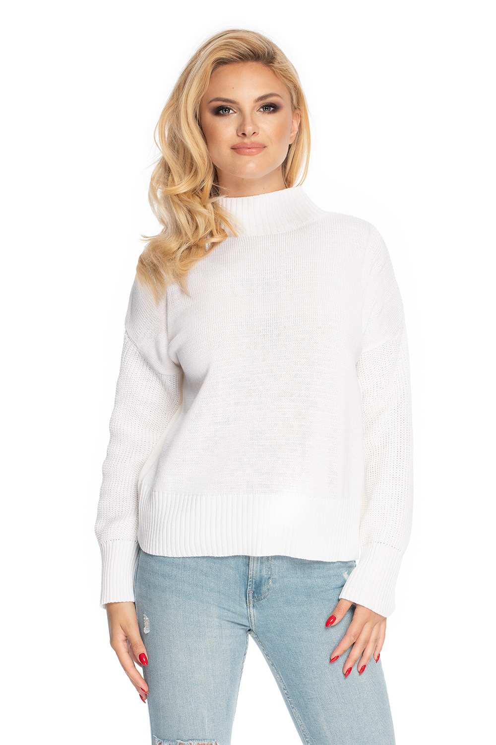Sweter Damski Model 70035 Denim Cream - PeeKaBoo146913 - Beżowy