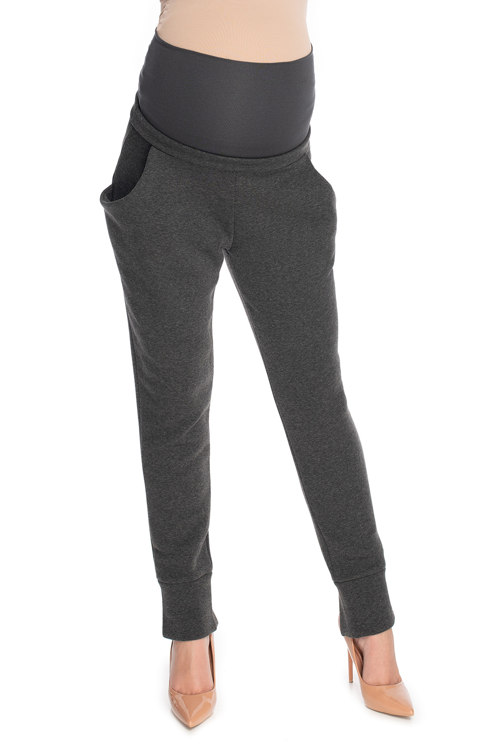 Spodnie Ciążowe Model 0175 Grafit - PeeKaBoo147524 - Szary