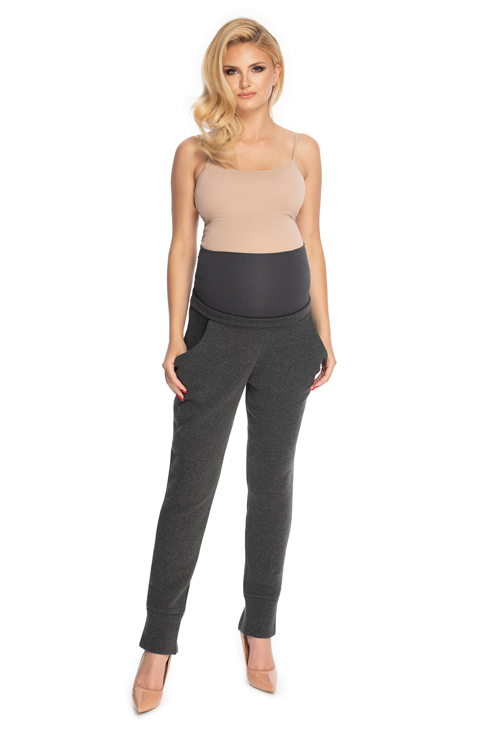 Spodnie Ciążowe Model 0175 Grafit - PeeKaBoo147524 - Szary - obrazek 2