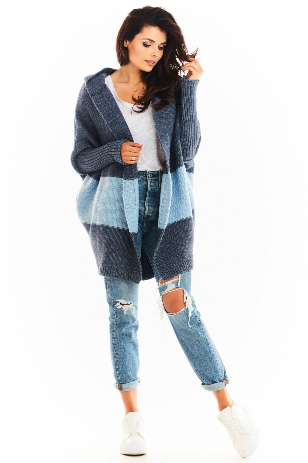 Sweter Kardigan Model A392 Navy - awama149731 - Granatowy - obrazek 2