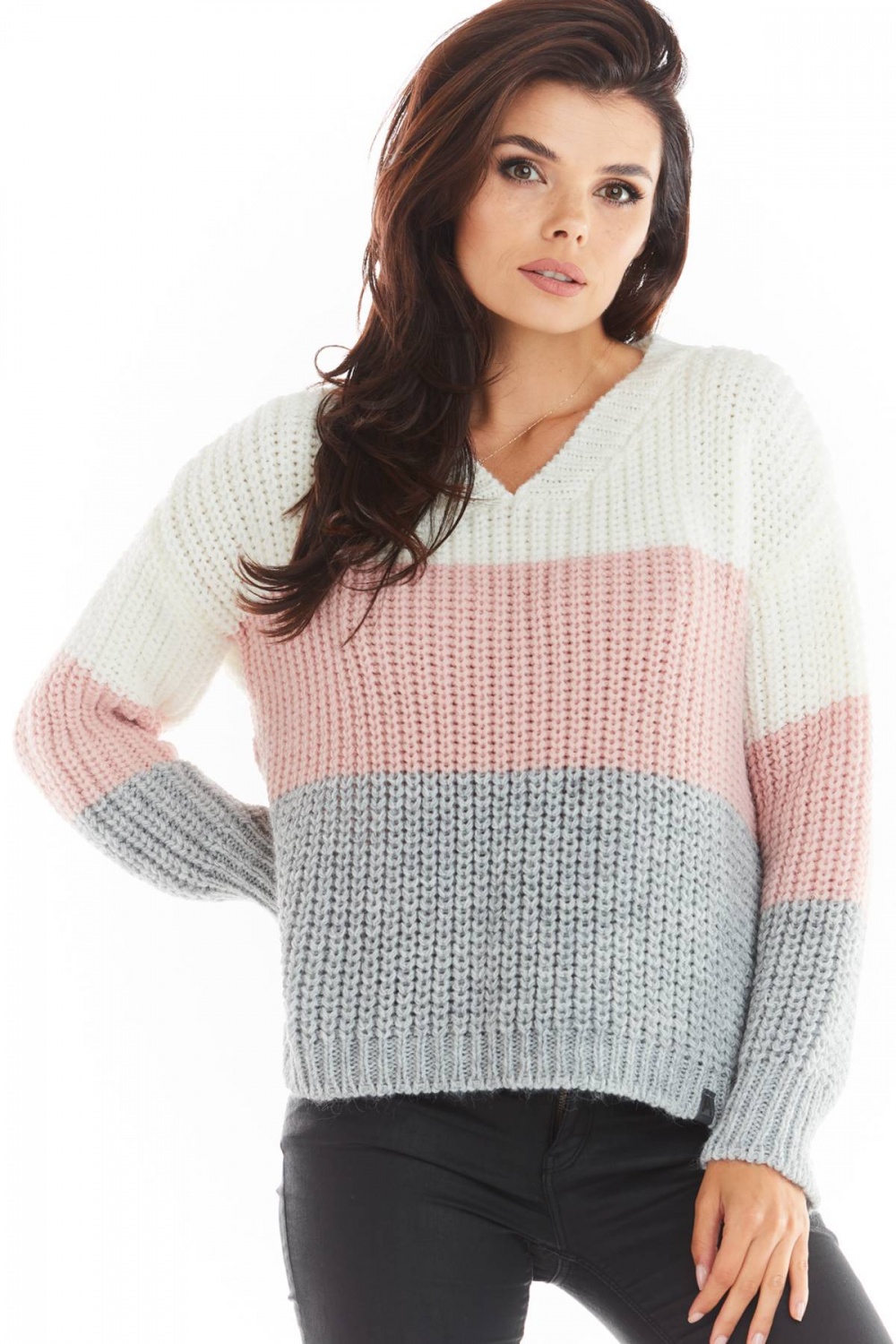 Sweter Damski Model A390 Pink - awama149738 - Różowy