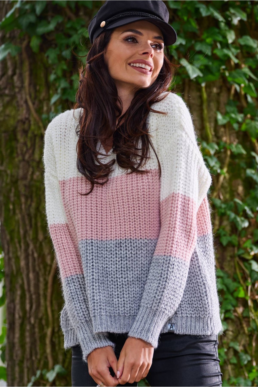 Sweter Damski Model A390 Pink - awama149738 - Różowy - obrazek 2