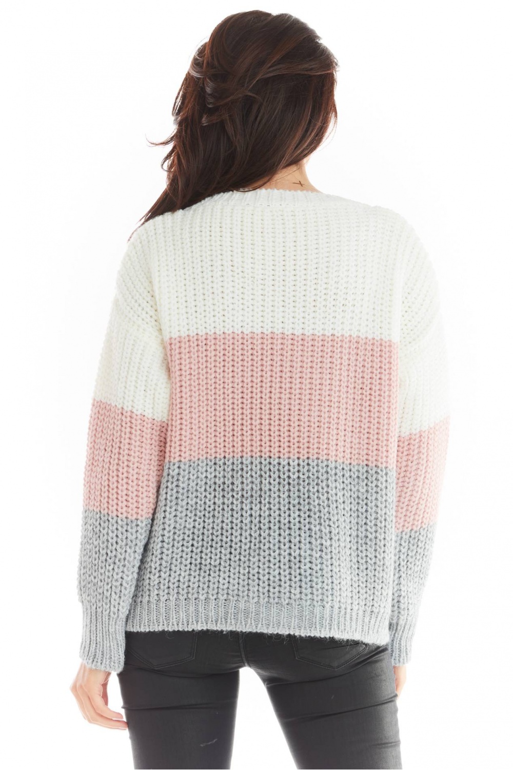 Sweter Damski Model A390 Pink - awama149738 - Różowy - obrazek 3