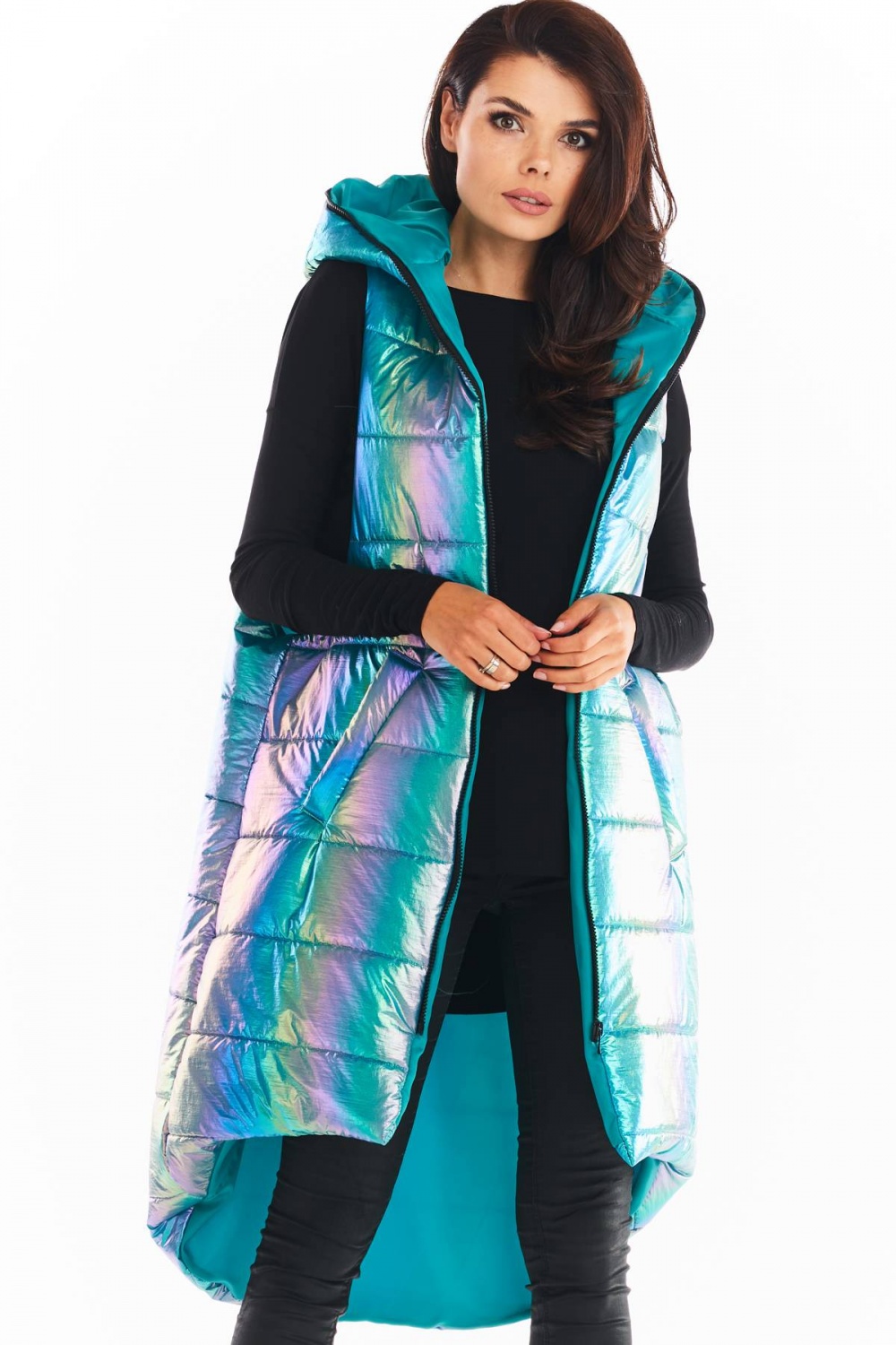 Kamizelka Damska Model A386 Blue Holo - awama149752 - Niebieski