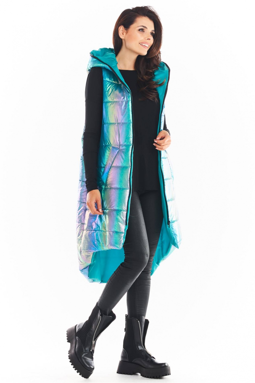 Kamizelka Damska Model A386 Blue Holo - awama149752 - Niebieski - obrazek 3
