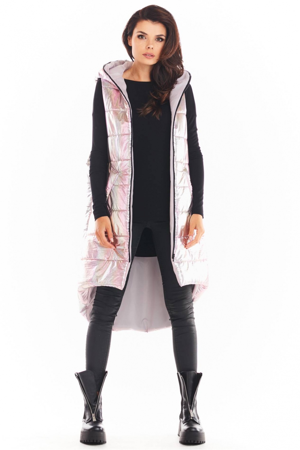 Kamizelka Damska Model A386 Pink Holo - awama149753 - Różowy - obrazek 2