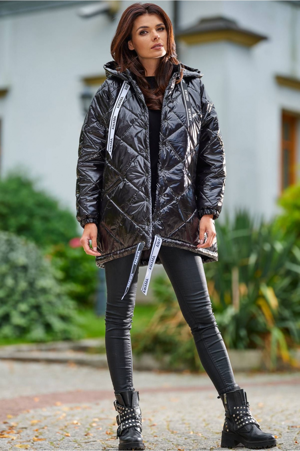 Kurtka Damska Model A385 Black Pikówka - awama149754 - Czarny - obrazek 2