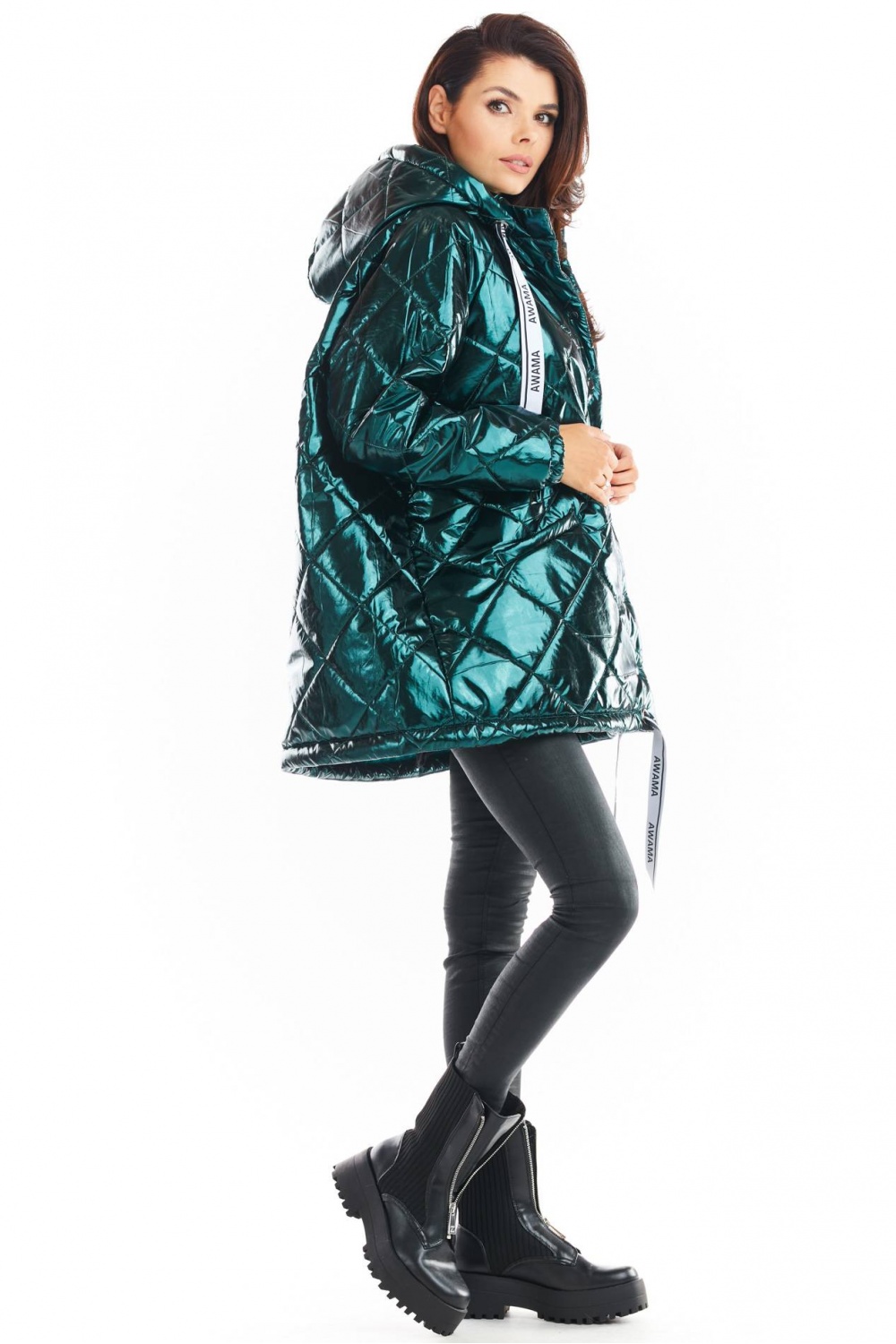 Kurtka Damska Model A385 Green Pikówka - awama149755 - Zielony - obrazek 3