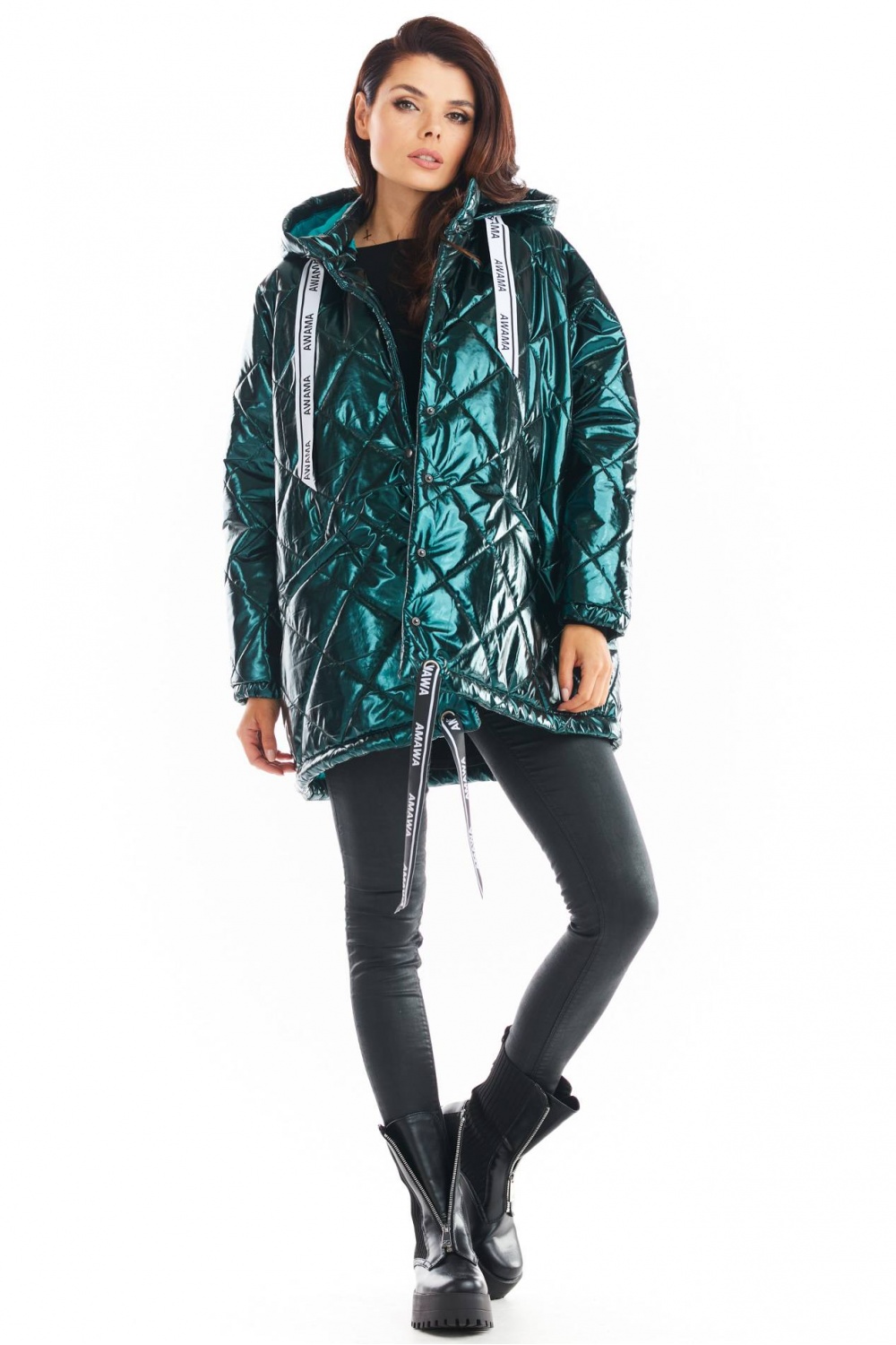Kurtka Damska Model A385 Green Pikówka - awama149755 - Zielony - obrazek 4