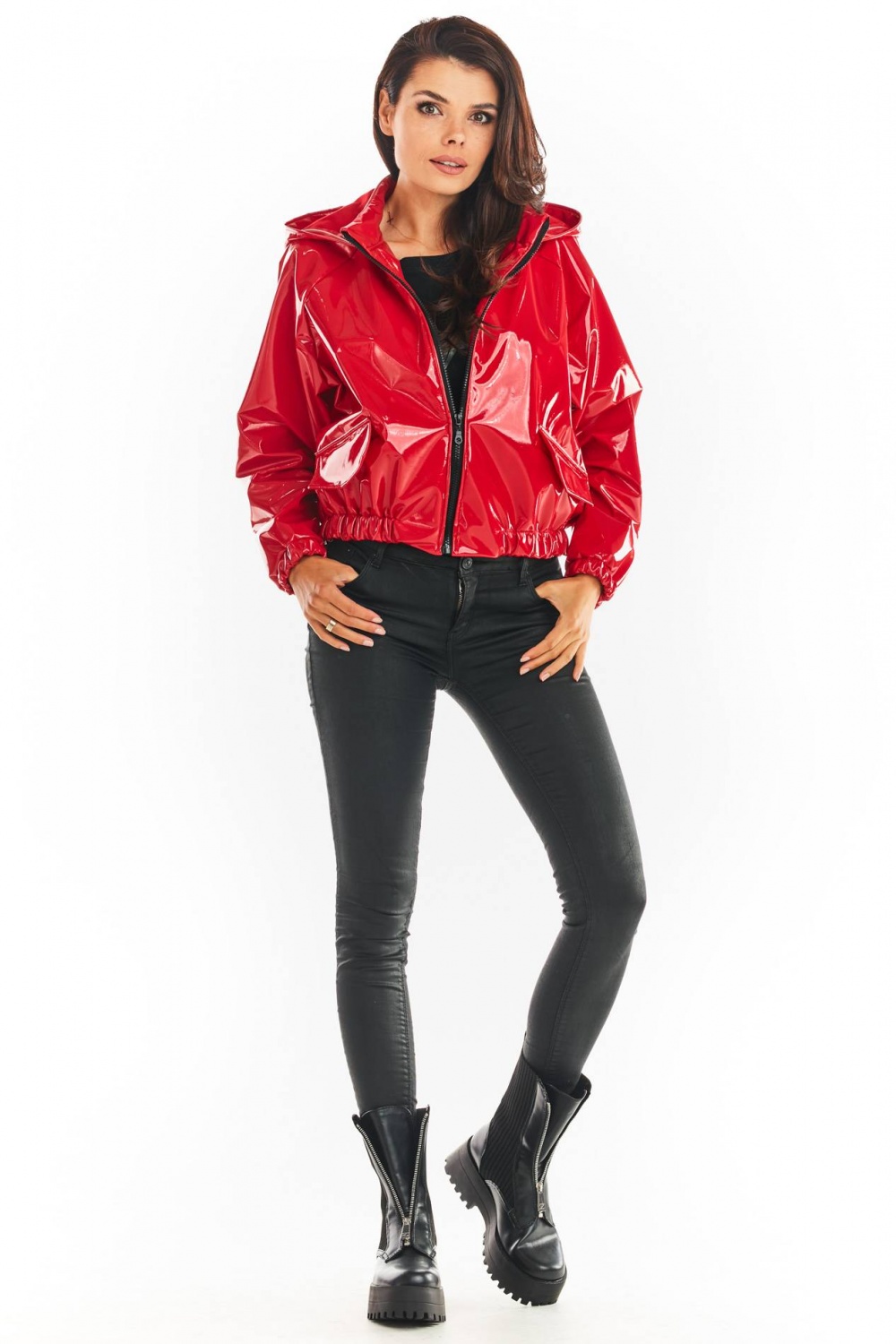 Kurtka Damska Model A380 Red - awama149763 - Czerwony - obrazek 2