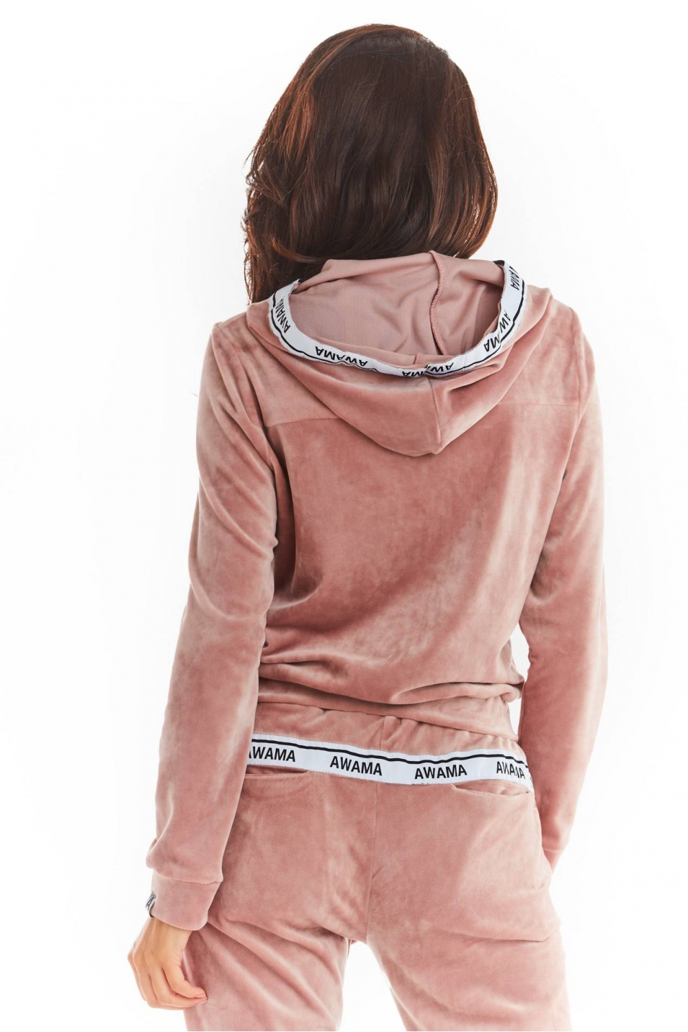 Bluza Damska Model A373 Pink Welur - awama149769 - Różowy - obrazek 3