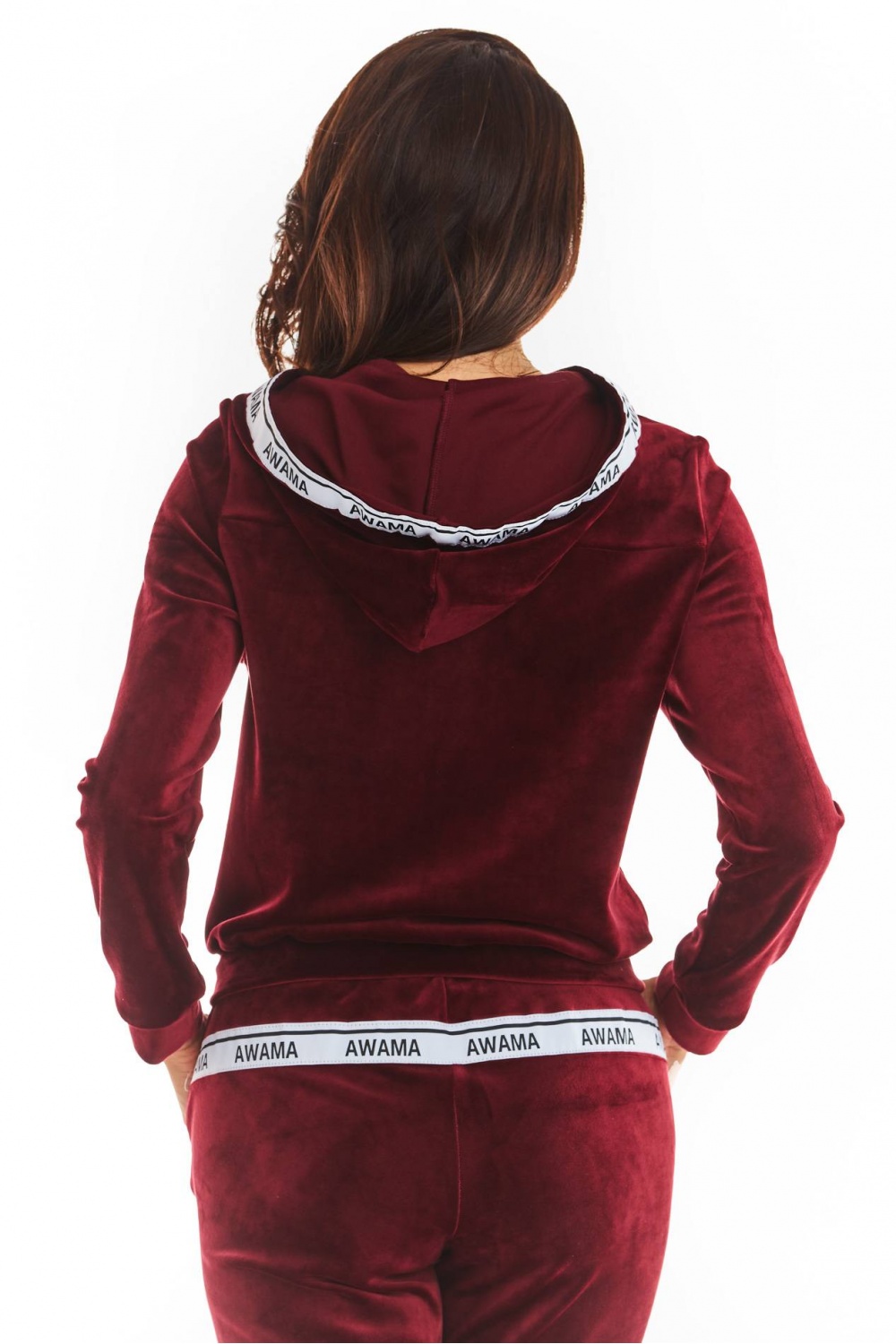 Bluza Damska Model A373 Bordo Welur - awama149770 - Czerwony - obrazek 3