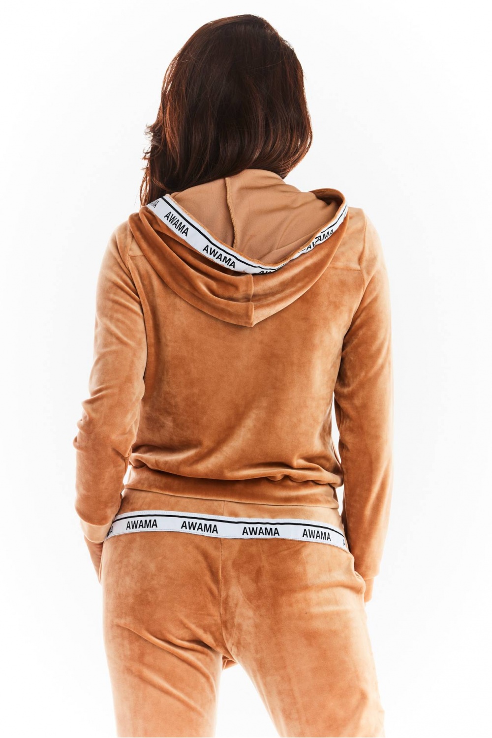 Bluza Damska Model A373 Beige Welur - awama149771 - Beżowy - obrazek 3