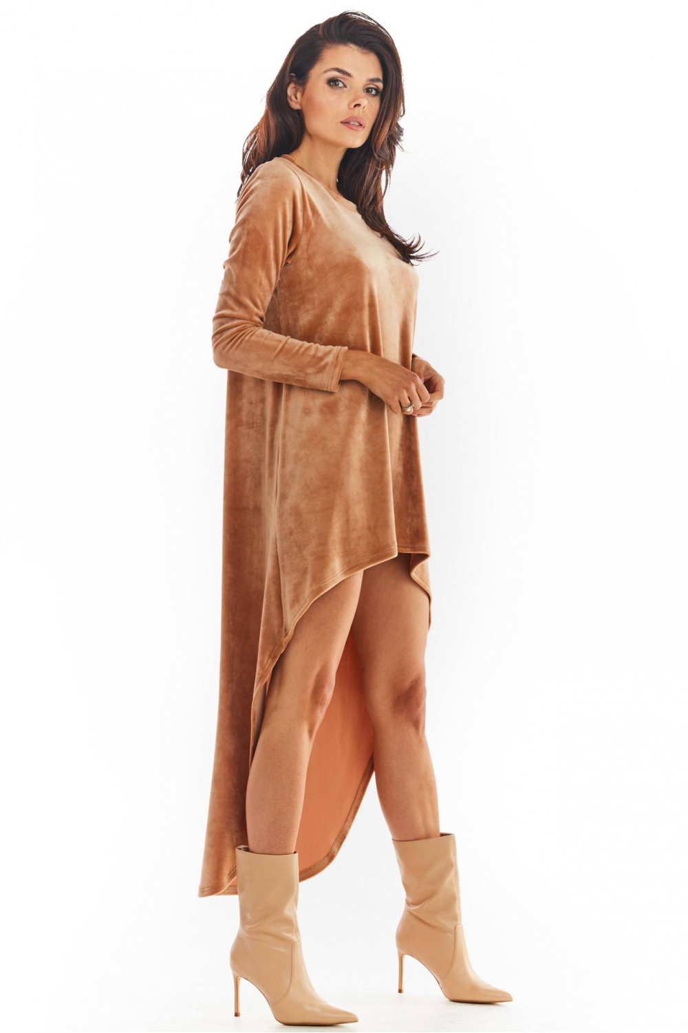 Sukienka Model A379 Beige Welur - awama149775 - Beżowy - obrazek 4