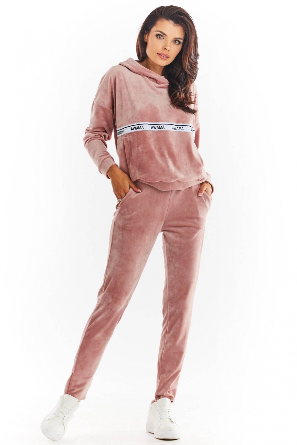 Bluza Damska Model A371 Pink Welur - awama149790 - Różowy - obrazek 2
