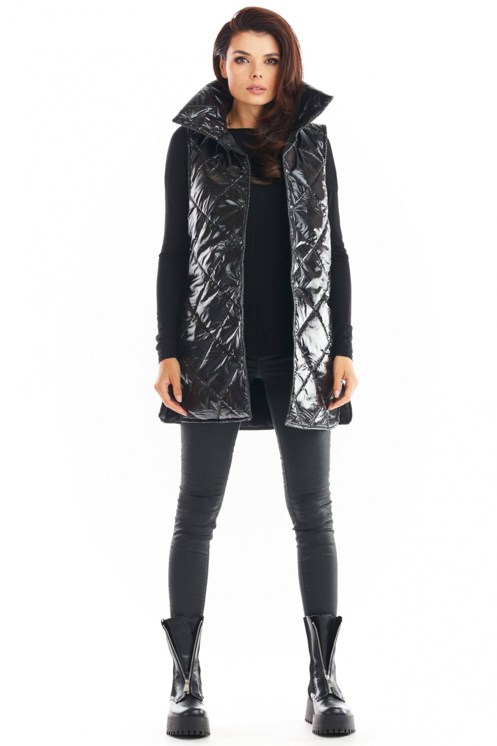 Kamizelka Damska Model A383 Black Pikówka - awama149796 - Czarny - obrazek 2