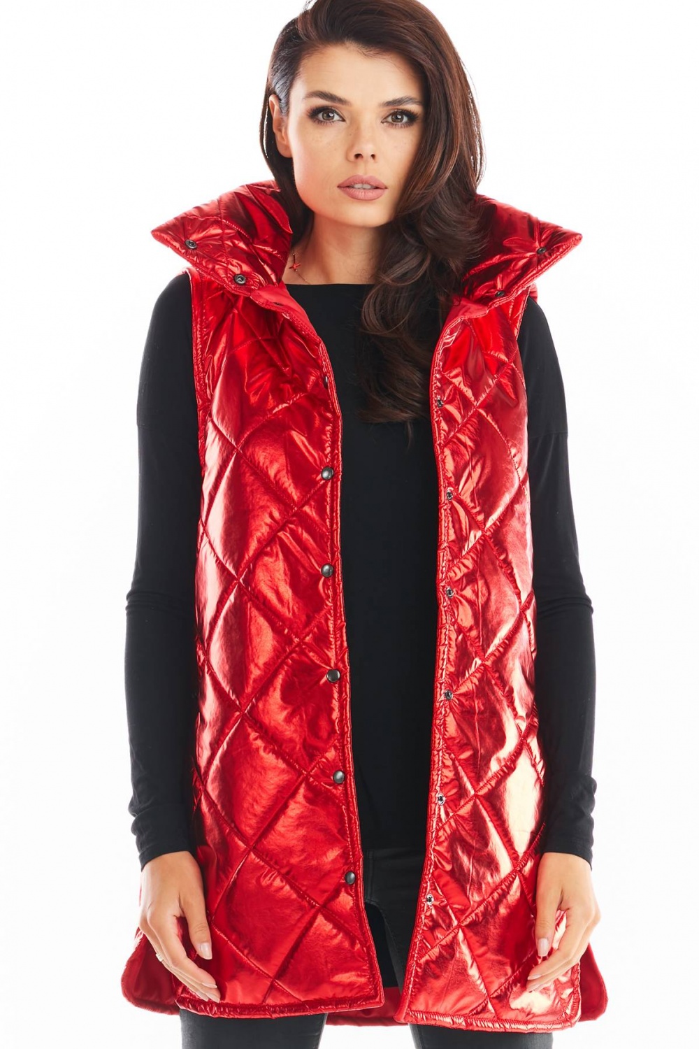 Kamizelka Damska Model A383 Red Pikówka - awama149799 - Czerwony