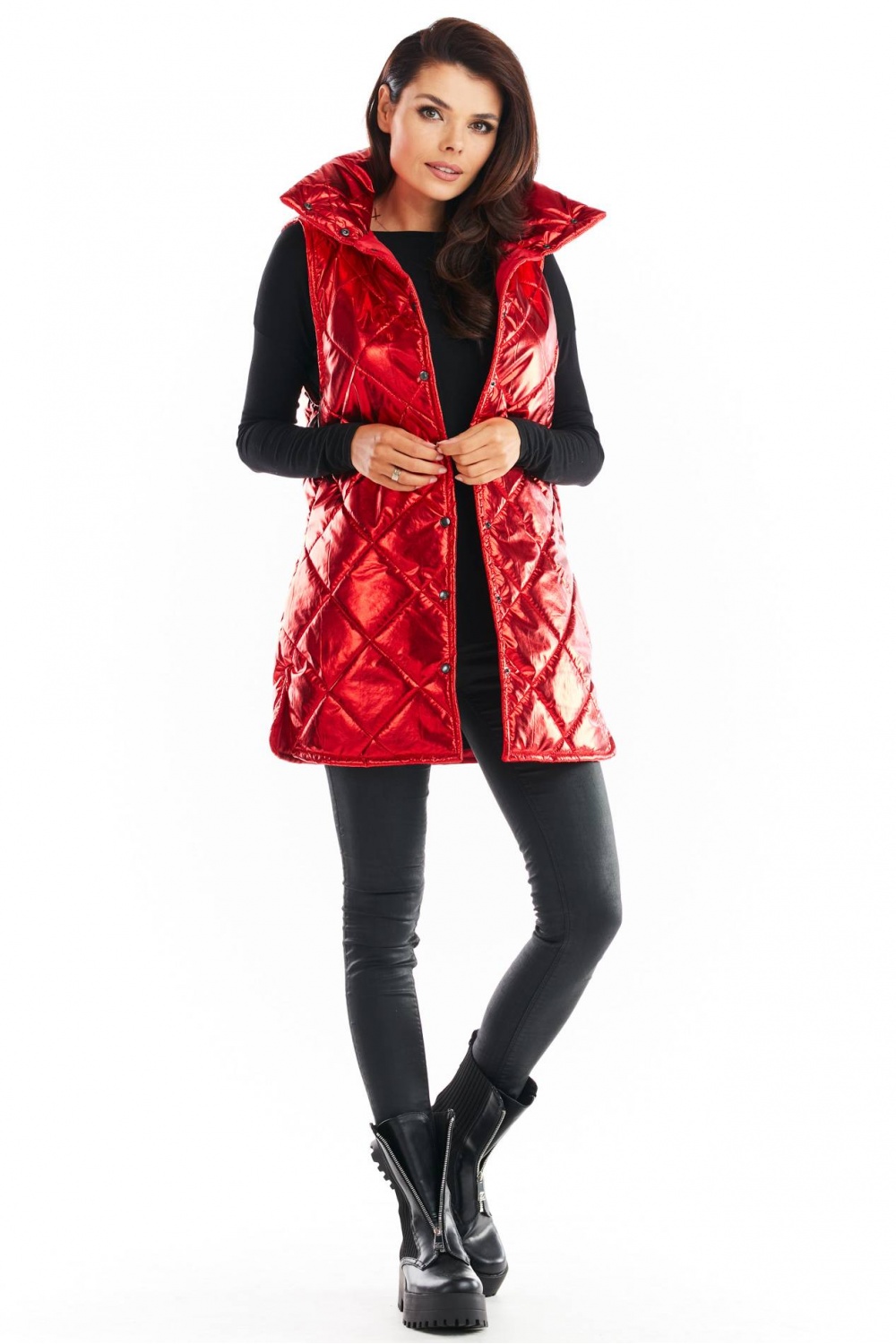 Kamizelka Damska Model A383 Red Pikówka - awama149799 - Czerwony - obrazek 2
