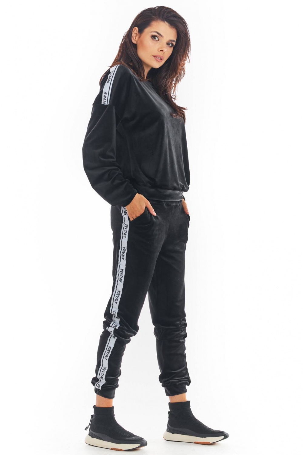Spodnie Damskie Model A375 Black - awama149805 - Czarny - obrazek 2