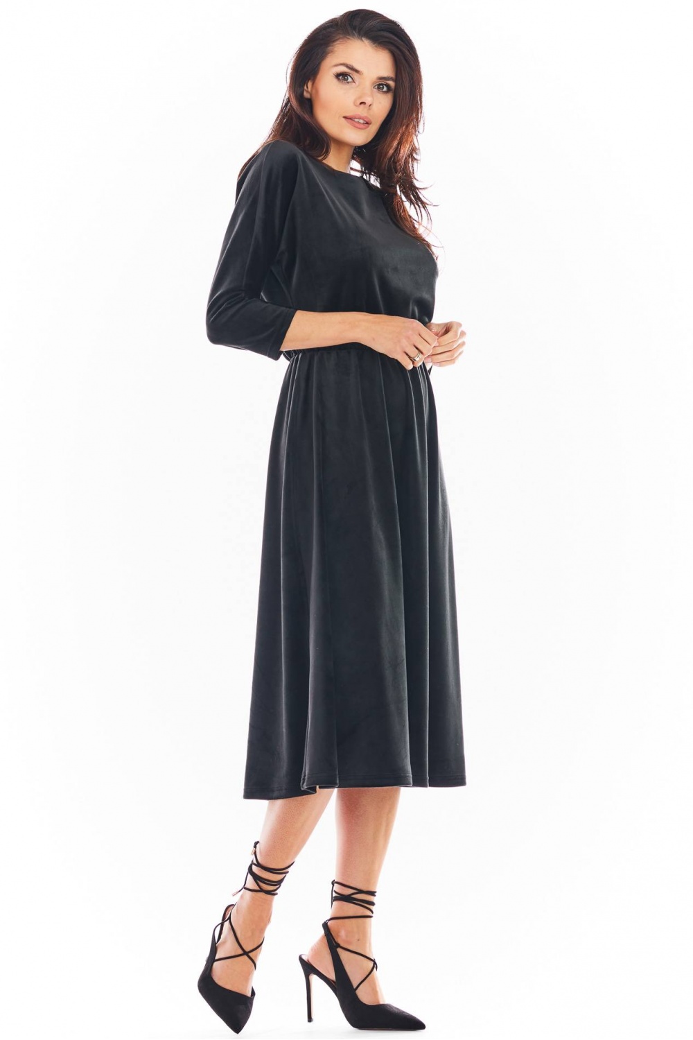 Sukienka Model A407 Welur Black - awama150734 - Czarny - obrazek 3