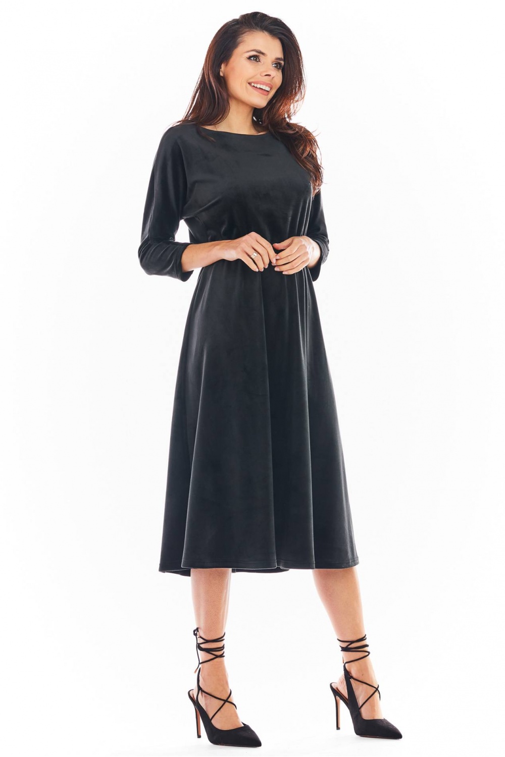 Sukienka Model A407 Welur Black - awama150734 - Czarny - obrazek 4