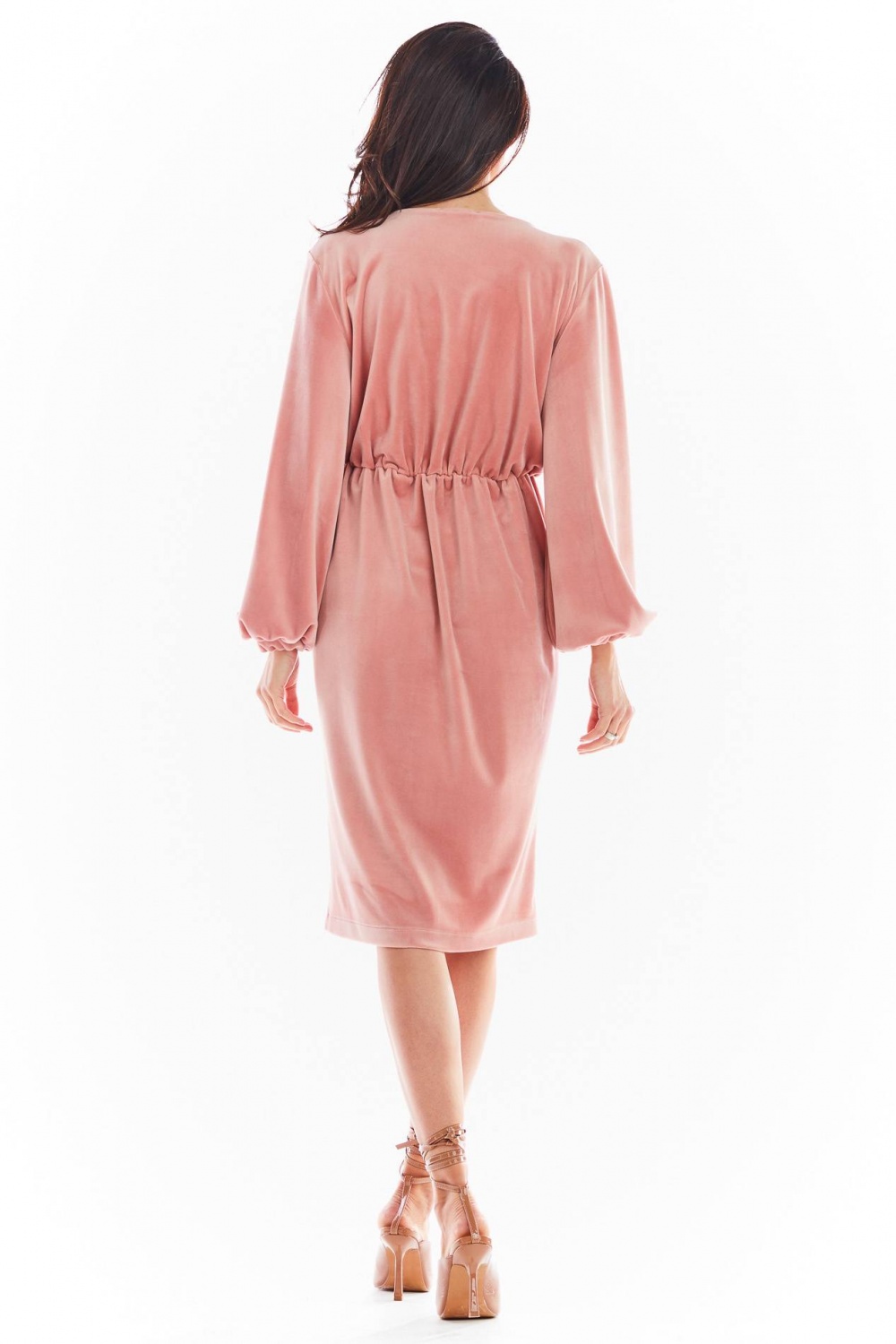 Sukienka Model A406 Welur Pink - awama150747 - Różowy - obrazek 3