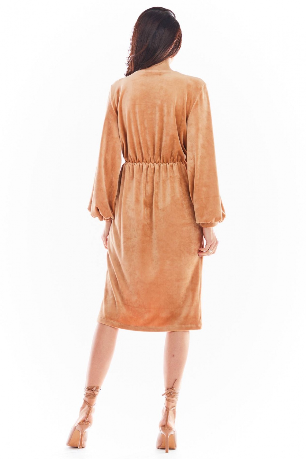 Sukienka Model A406 Welur Beige - awama150748 - Beżowy - obrazek 3