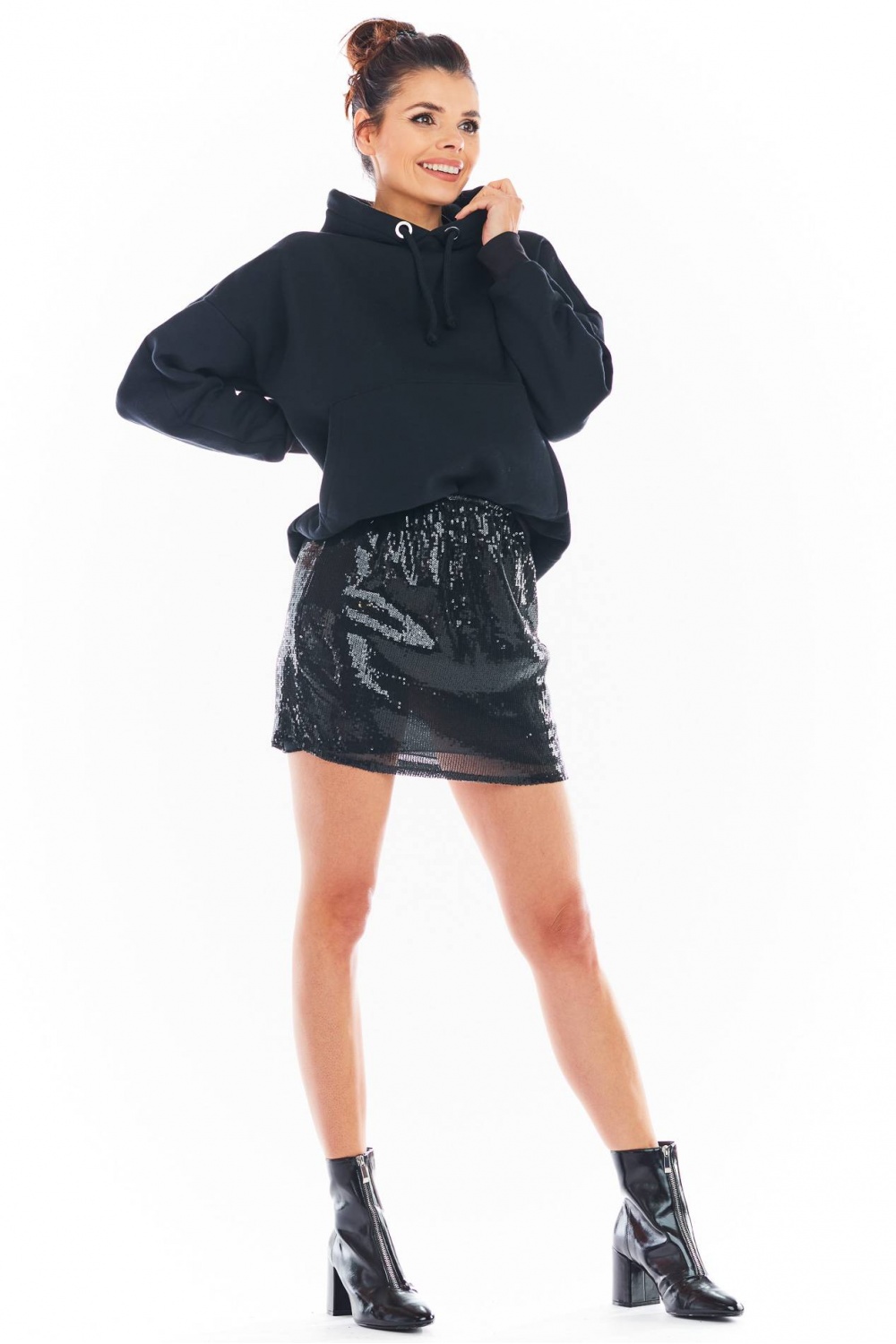 Spódnica Model A403 Cekiny Black - awama150750 - Czarny - obrazek 2