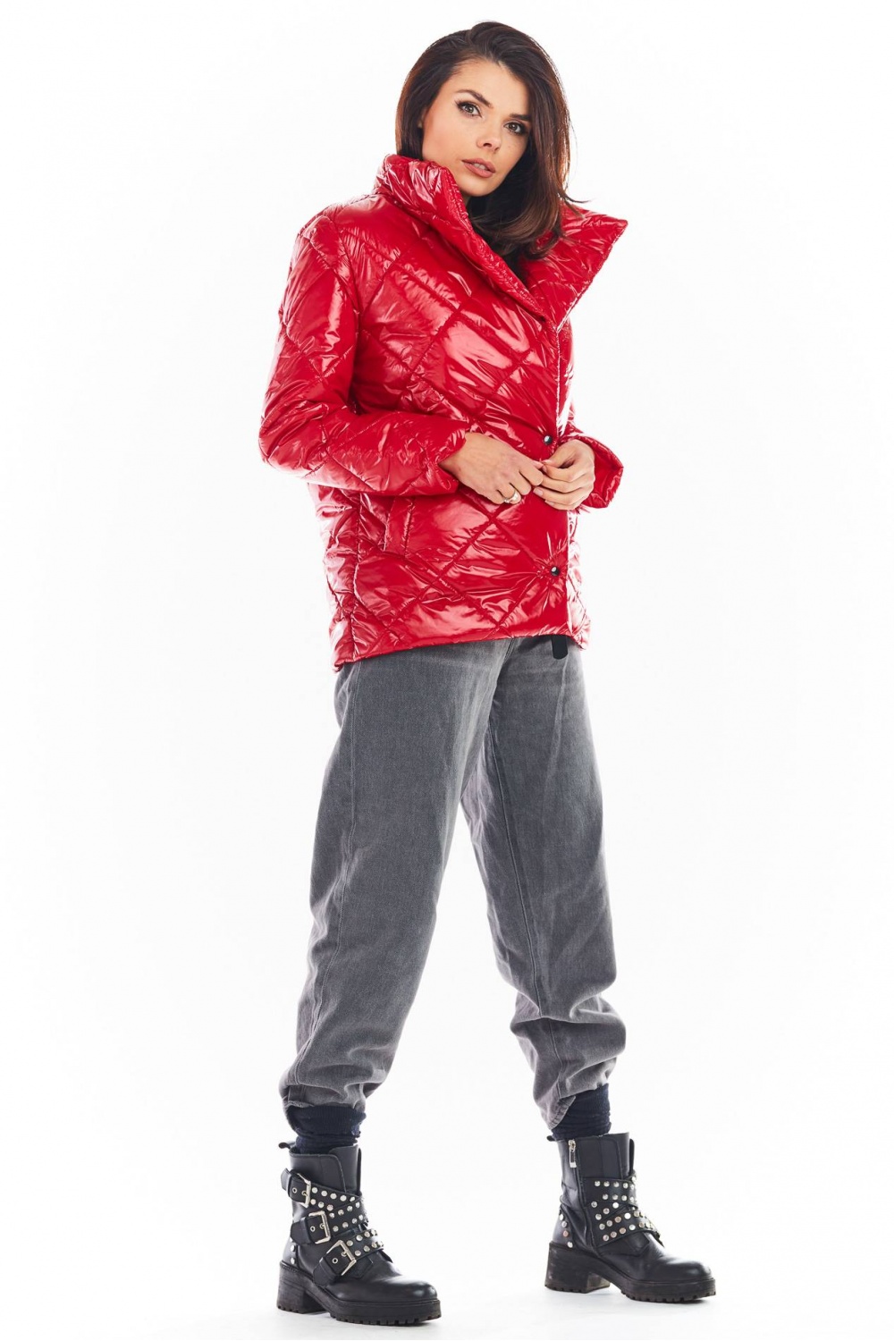 Kurtka Damska Model A384 Pikówka Red - awama150778 - Czerwony - obrazek 3
