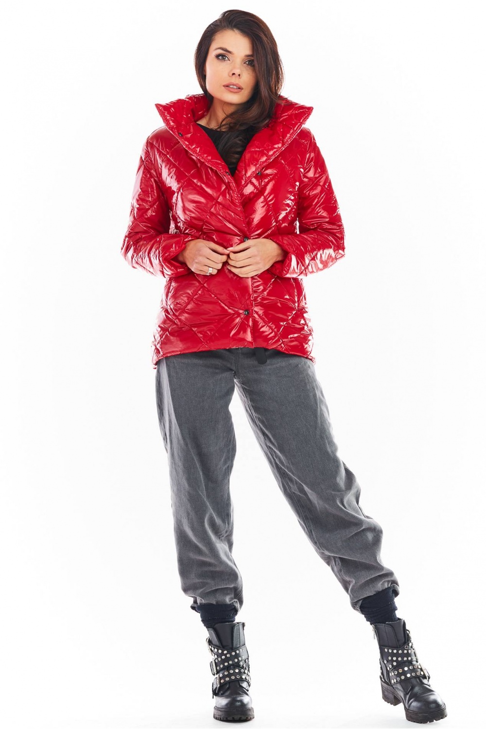 Kurtka Damska Model A384 Pikówka Red - awama150778 - Czerwony - obrazek 4