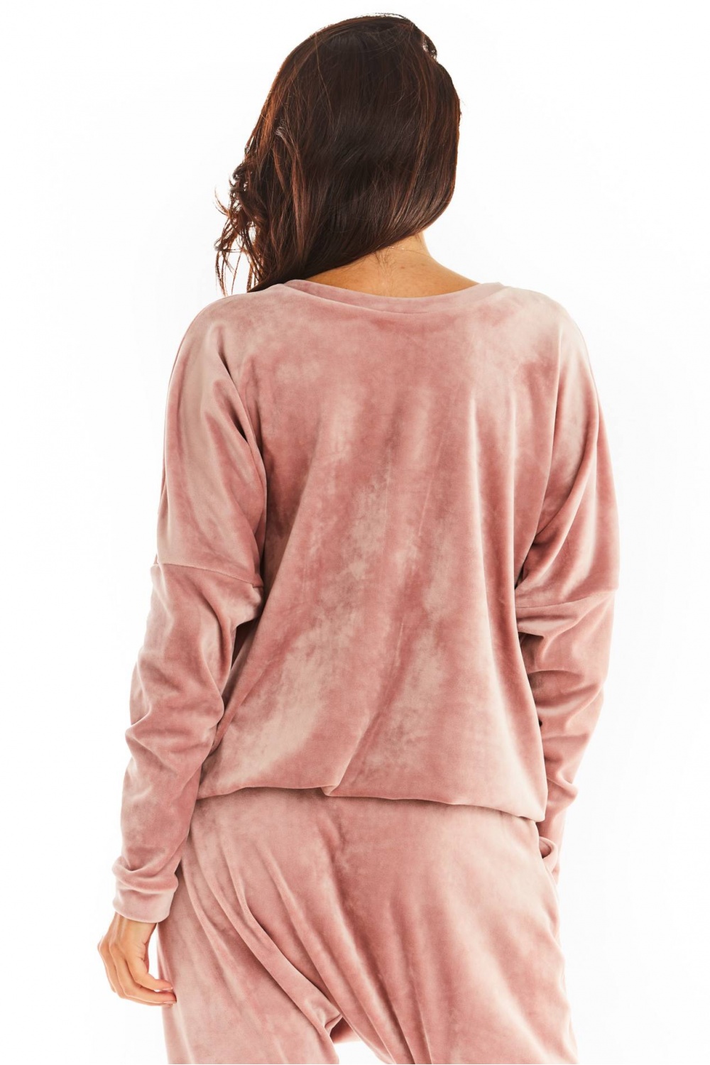 Bluza Damska Model A376 Pink Welur - awama150780 - Różowy - obrazek 3
