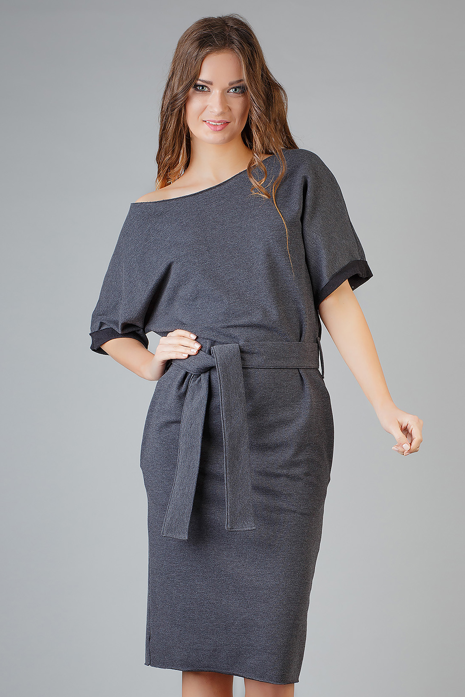 Sukienka Model Aleksandra 9 Dark Grey - Tessita39134 - Szary