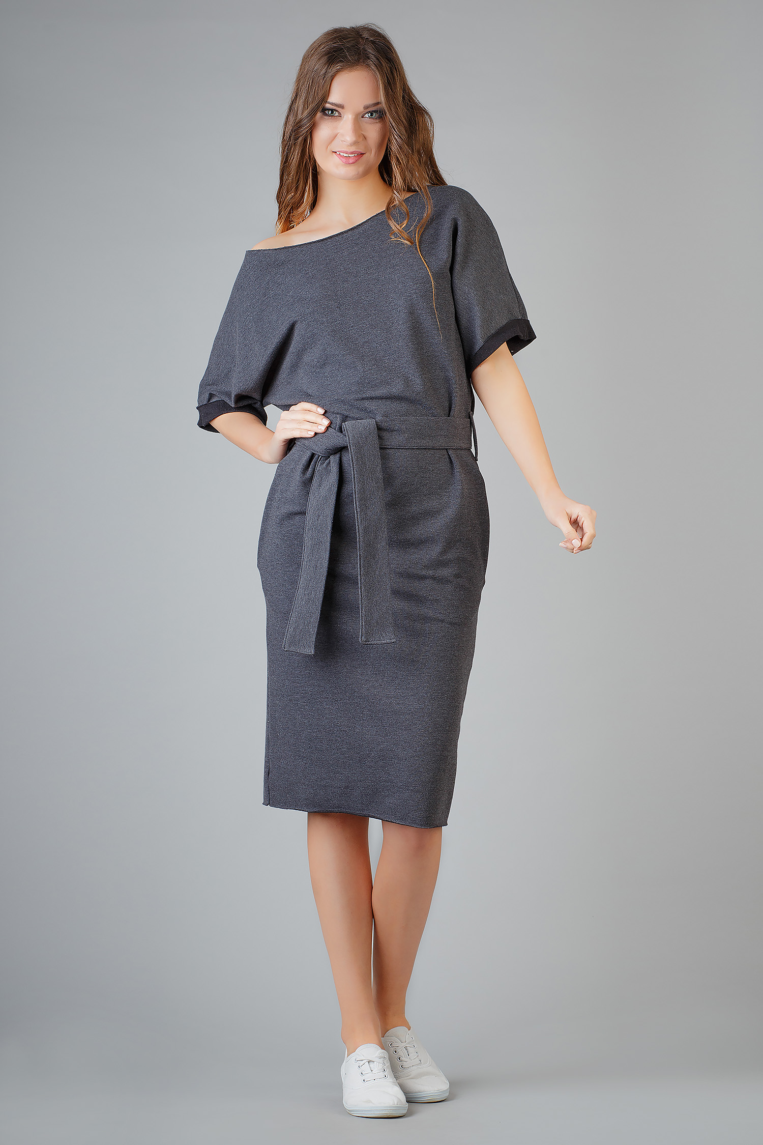 Sukienka Model Aleksandra 9 Dark Grey - Tessita39134 - Szary - obrazek 2
