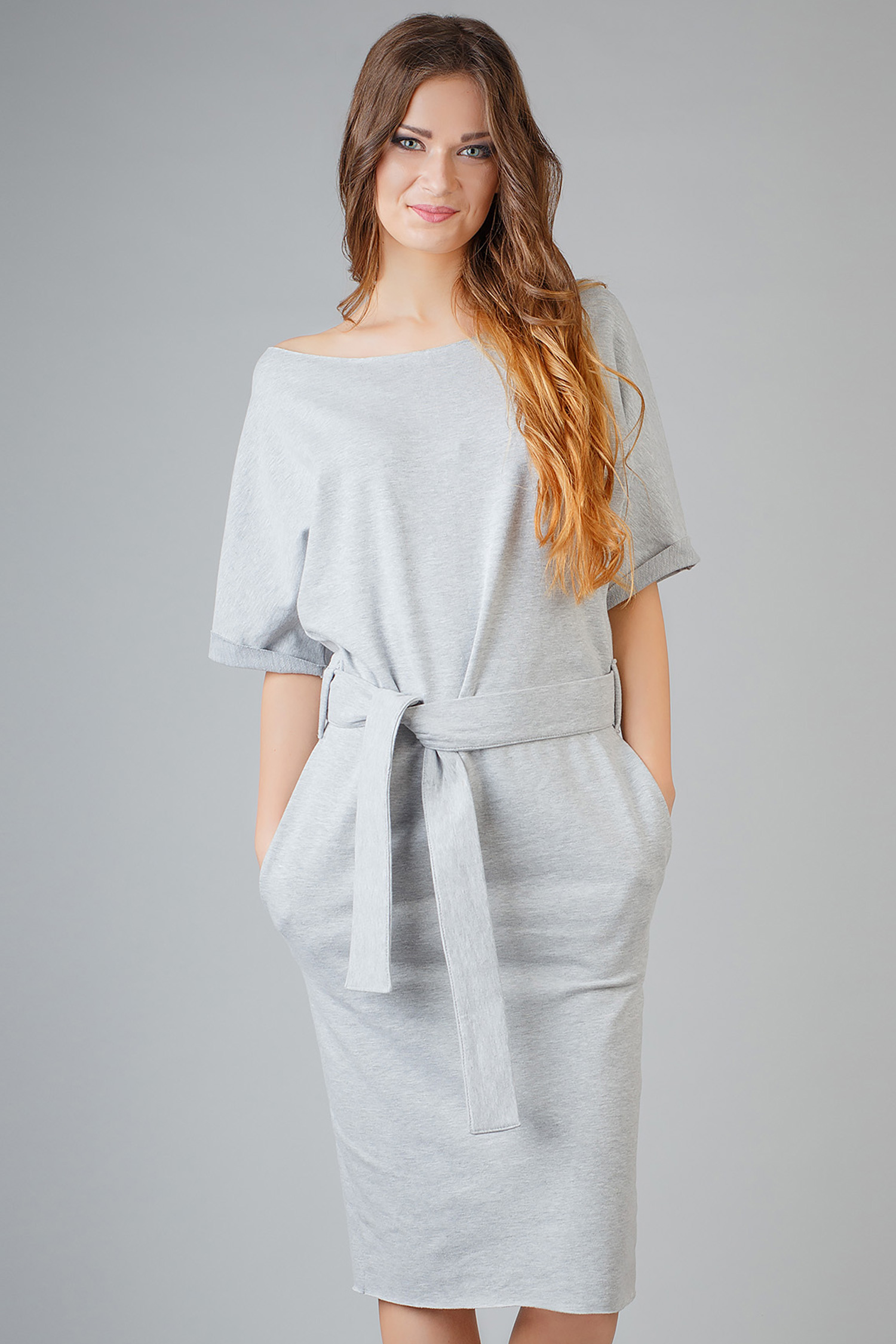 Sukienka Model Aleksandra 8 Light Grey - Tessita39135 - Szary