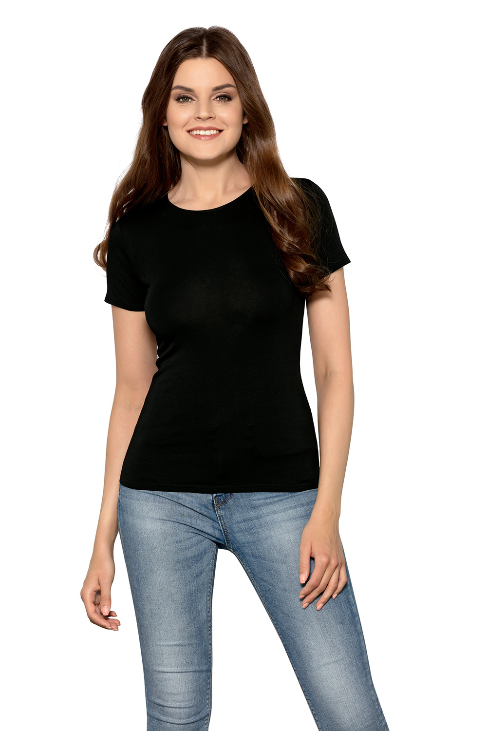 Tshirt Damski Model Claudia Black - Babell154227 - Czarny