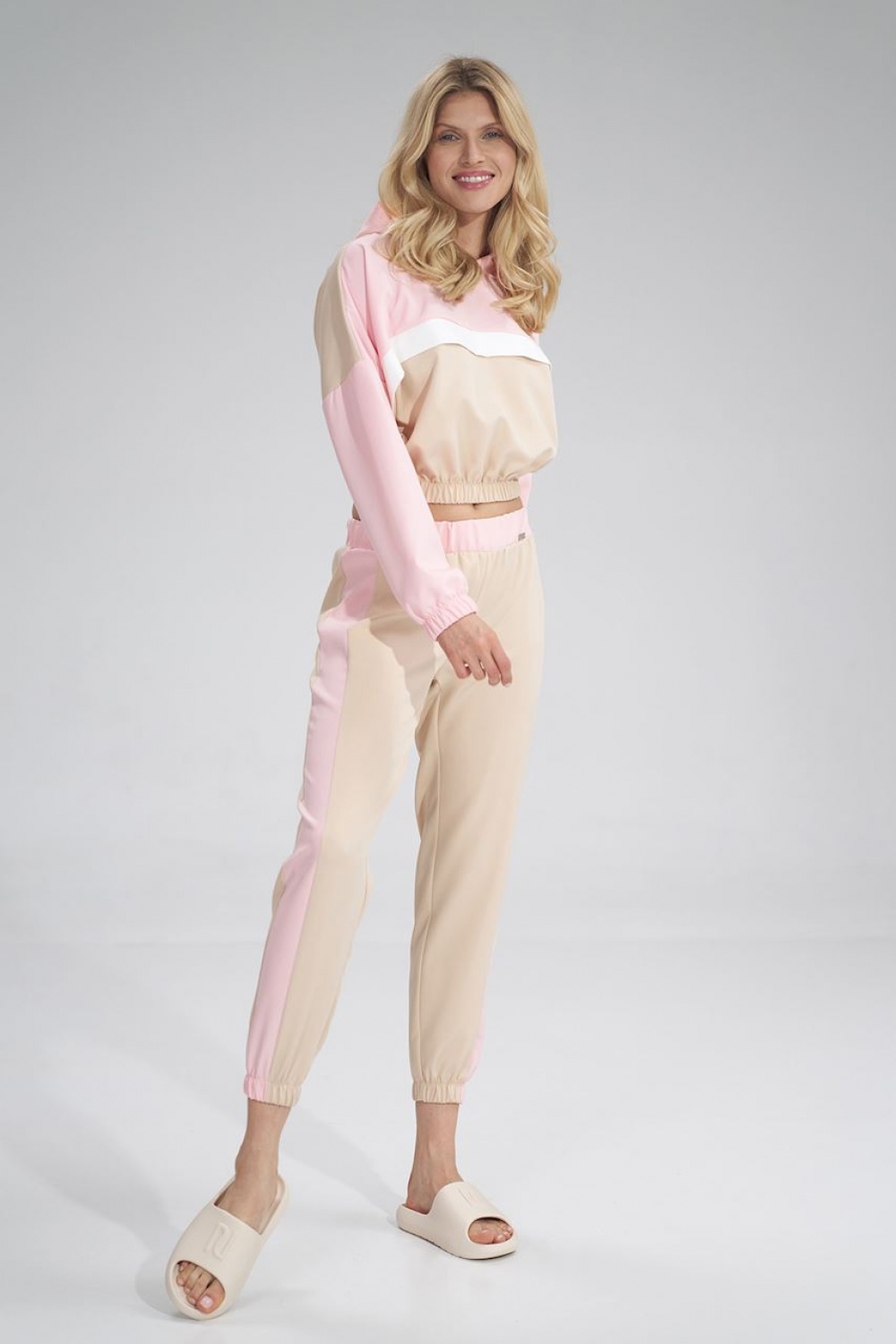 Spodnie Damskie Model M756 Beige/Pink - Figl154689 - Beżowy