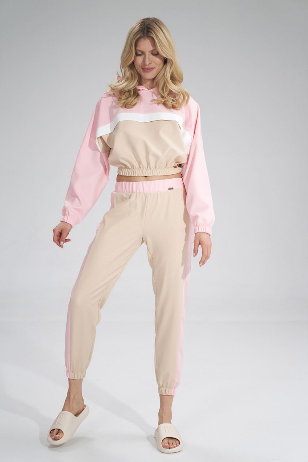 Spodnie Damskie Model M756 Beige/Pink - Figl154689 - Beżowy - obrazek 2
