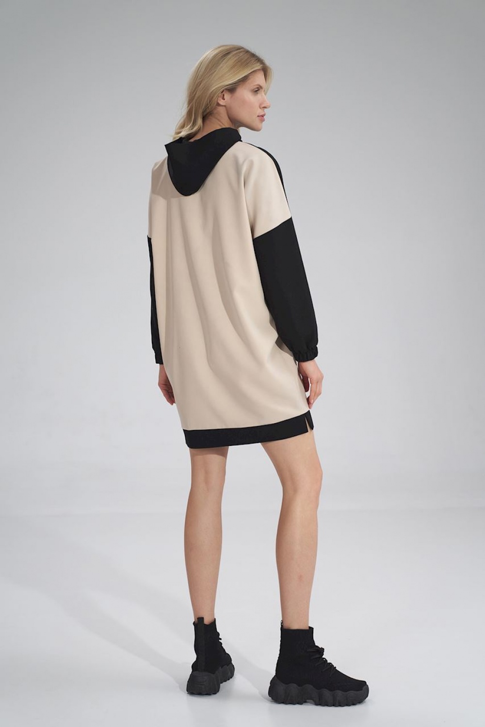 Sukienka Model M755 Black/Beige/Wzór 123 - Figl154694 - Wielokolorowy - obrazek 3